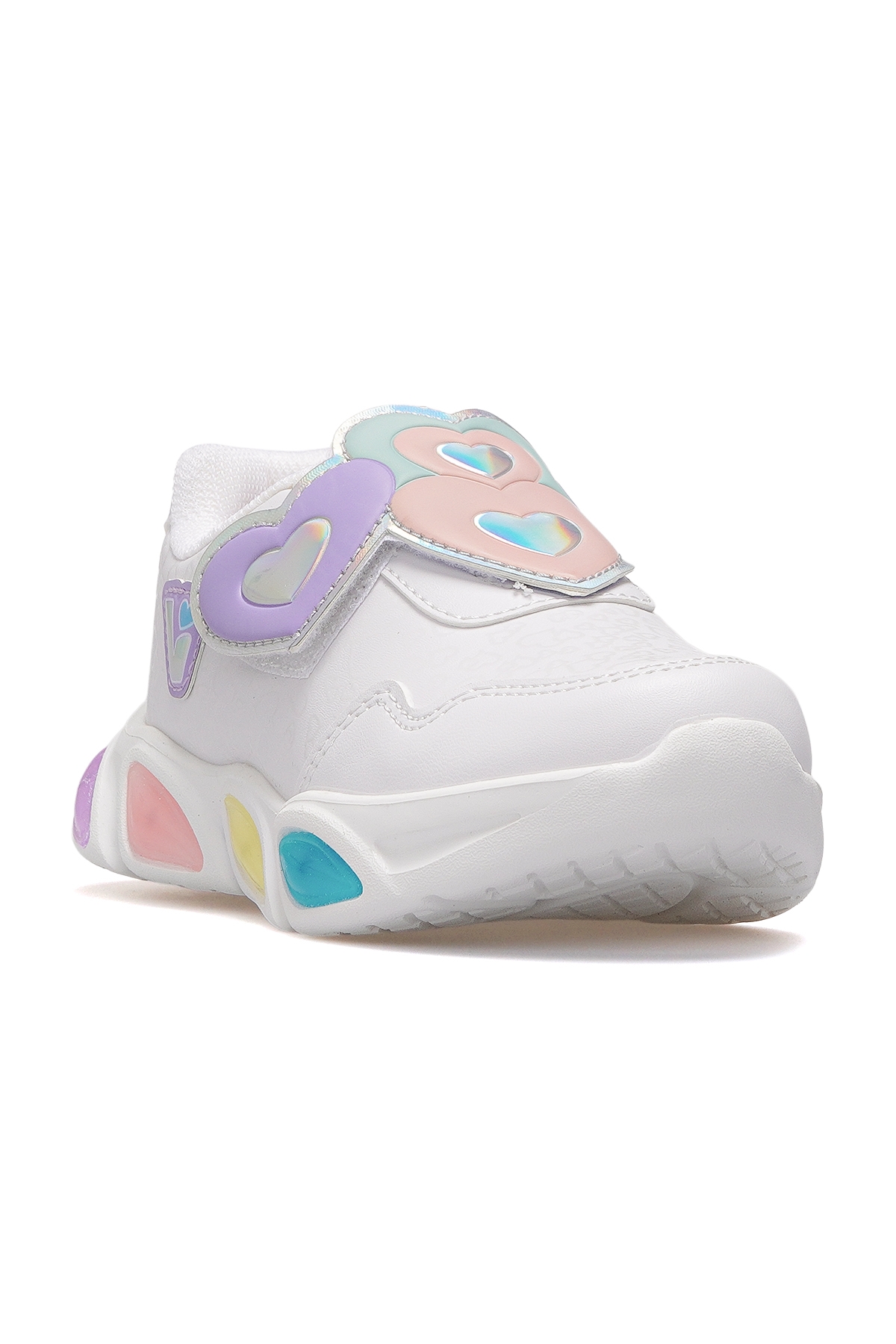 Lovely Kız Çocuk Işıklı Hafif Sneaker Spor Ayakkabı 25k 346.234 Pk Beyaz - Görsel 5