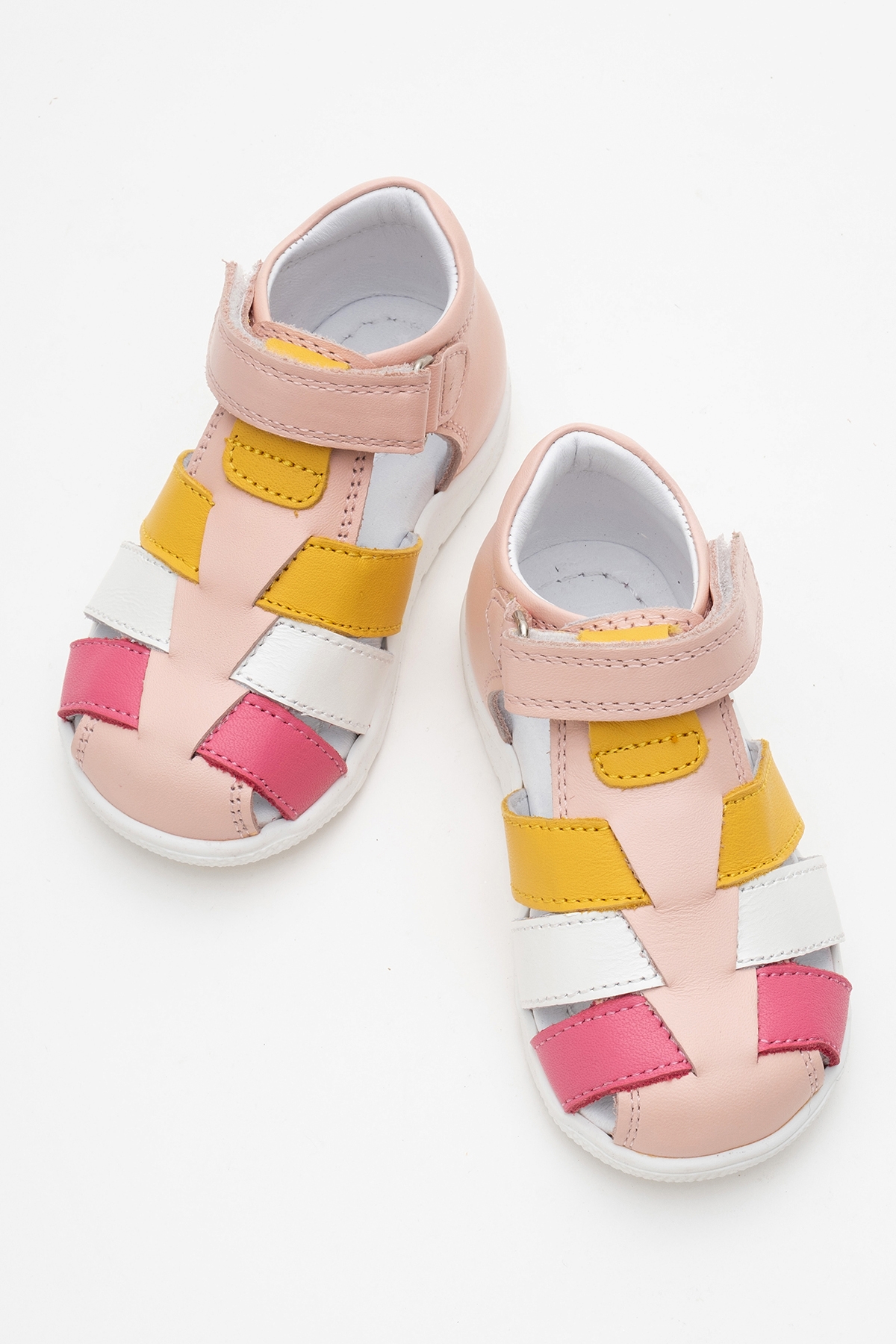 Kız Çocuk Pudra Hakiki Deri Günlük İlk Adım Ayakkabı - Görsel 4