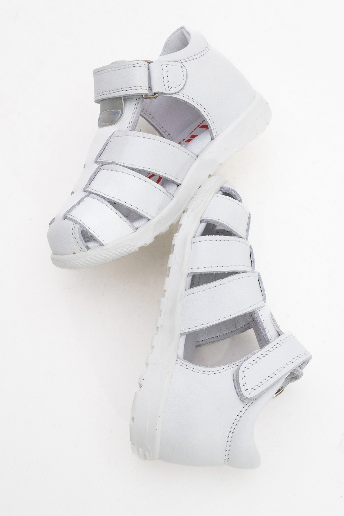 Kız Çocuk Beyaz Hakiki Deri Günlük İlk Adım Ayakkabı - Görsel 5