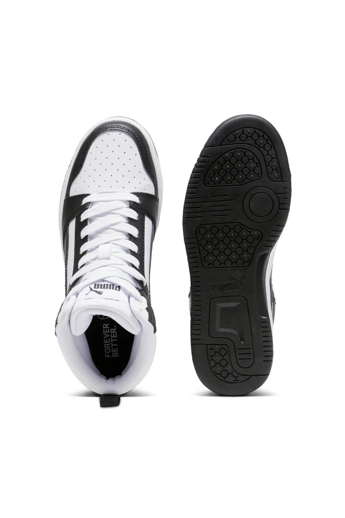 393831 Rebound V6 Mid Jr Spor Ayakkabı Beyaz-Siyah - Görsel 5
