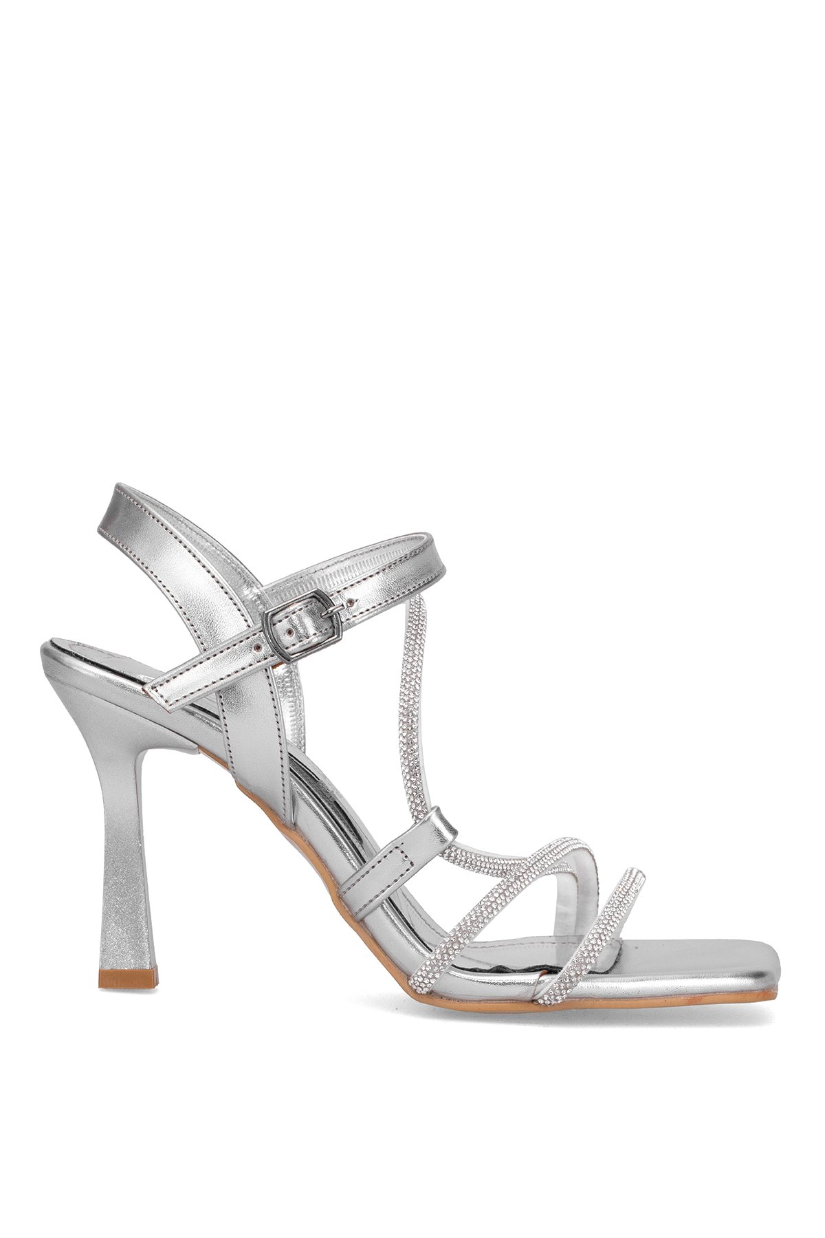 Elit MST1254M Kadın Klasik Topuklu ayakkabı Gümüş - Görsel 2