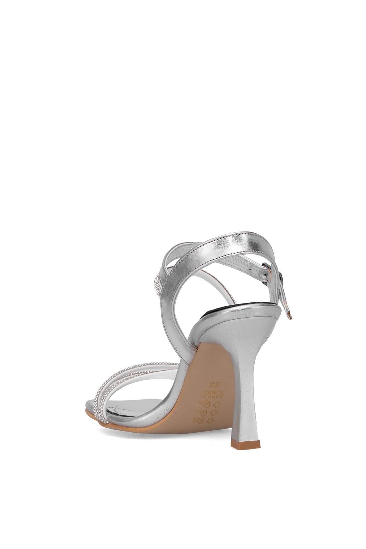Elit MST1254M Kadın Klasik Topuklu ayakkabı Gümüş - Görsel 5