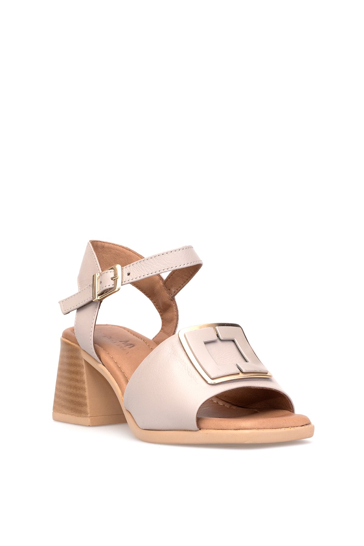 Elit Brk488 Kadın Hakiki Deri Klasik Topuklu Ayakkabı Vizon - Görsel 3