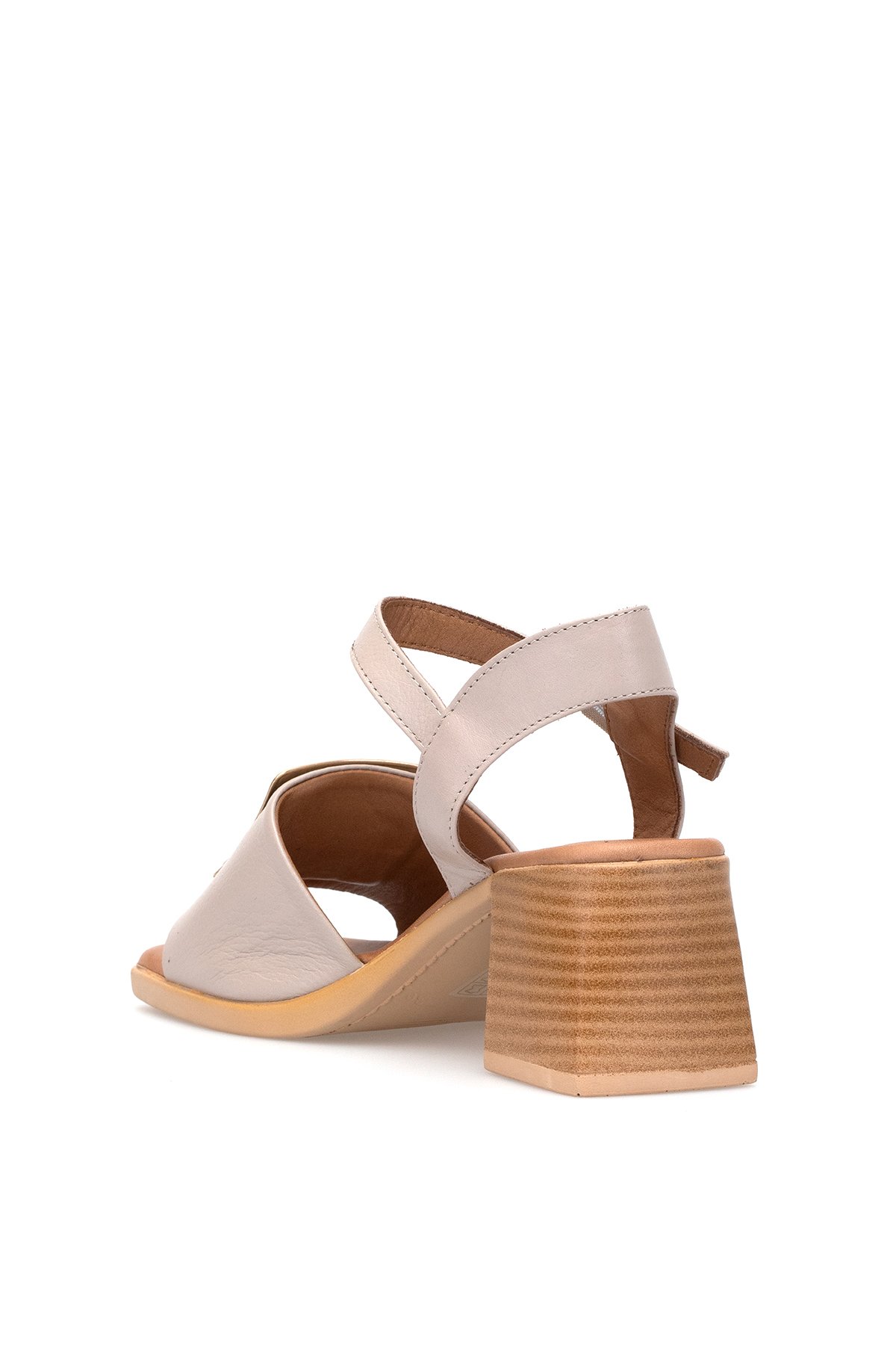 Elit Brk488 Kadın Hakiki Deri Klasik Topuklu Ayakkabı Vizon - Görsel 5