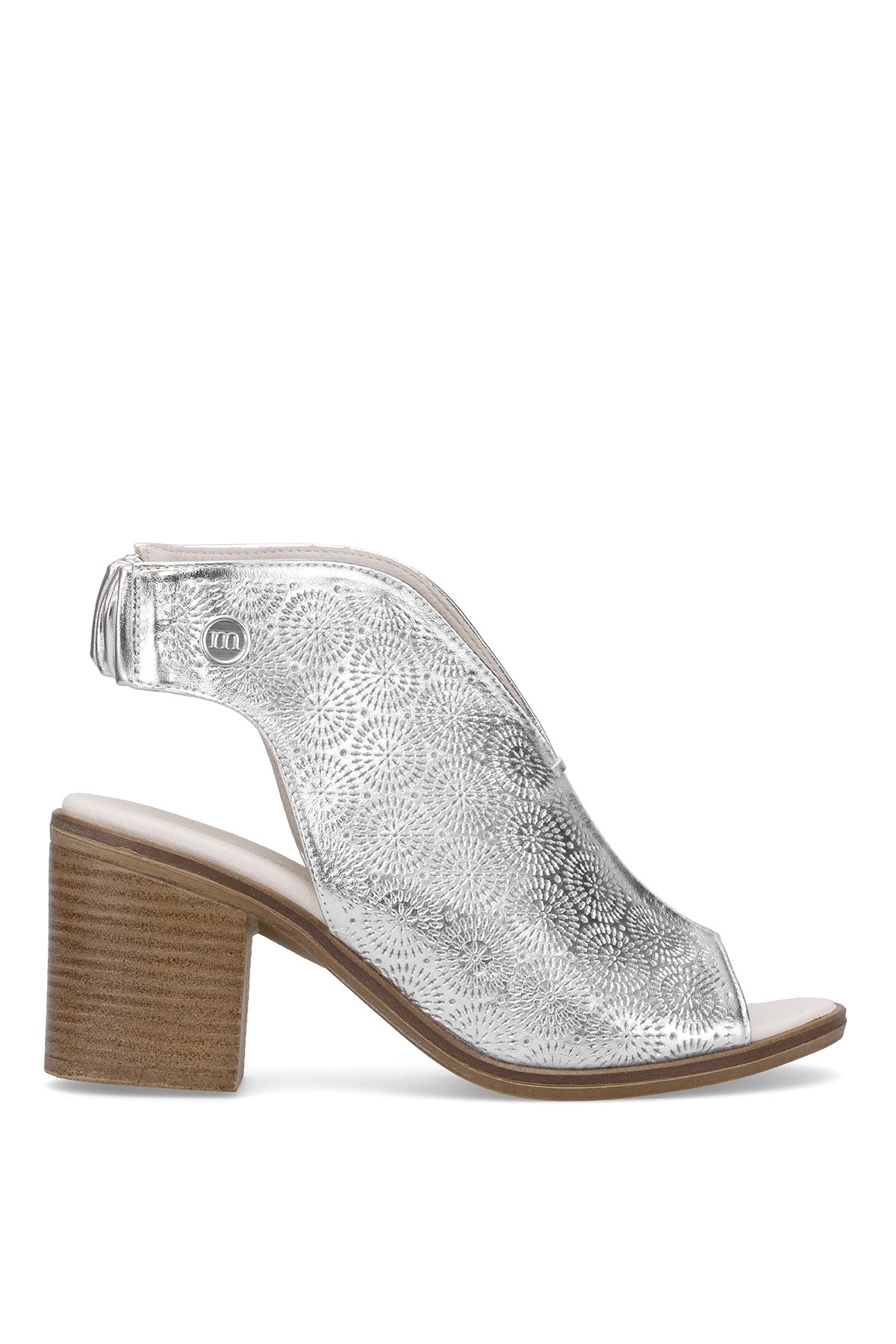 D25YS-2915 Kadın Hakiki Deri Topuklu Sandalet Gümüş - Görsel 2