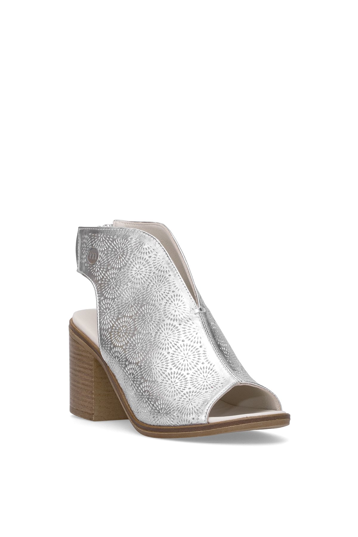 D25YS-2915 Kadın Hakiki Deri Topuklu Sandalet Gümüş - Görsel 3