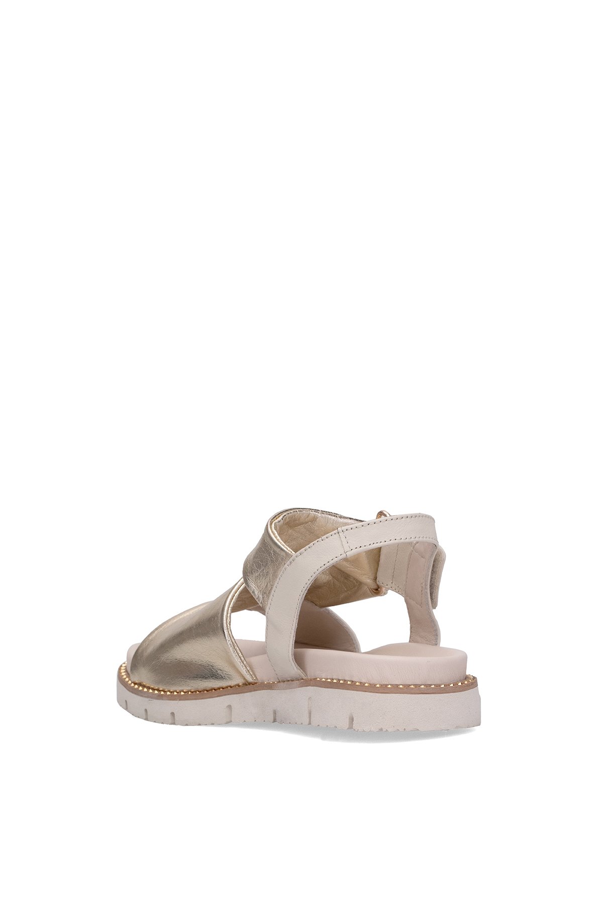 25440022Y Kadın Hakiki Deri Düz Sandalet Altın - Görsel 5