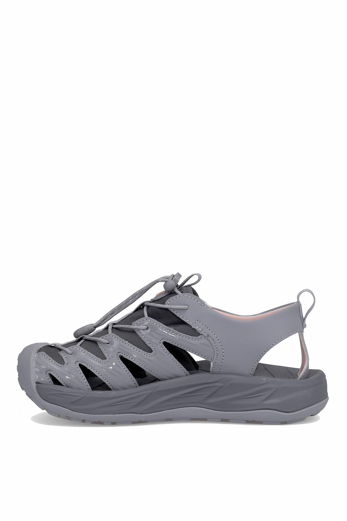152-19241 730508 Kadın Düz Sandalet Gri - Görsel 4