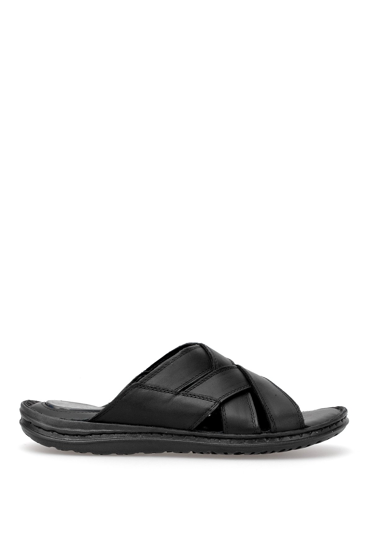 Elit SLCMF02C Erkek Hakiki Deri Düz Terlik Siyah - Görsel 2