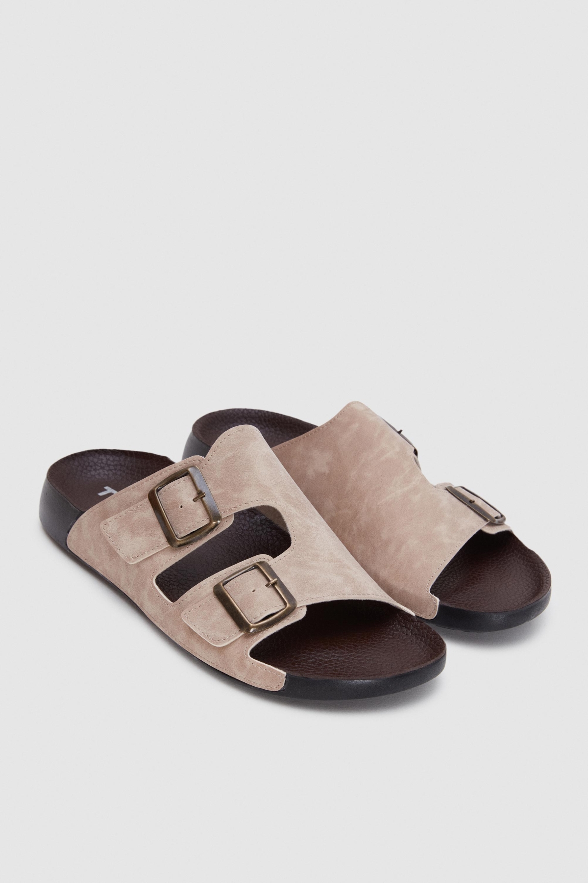 Bej Çift Tokalı Terlik - Görsel 2