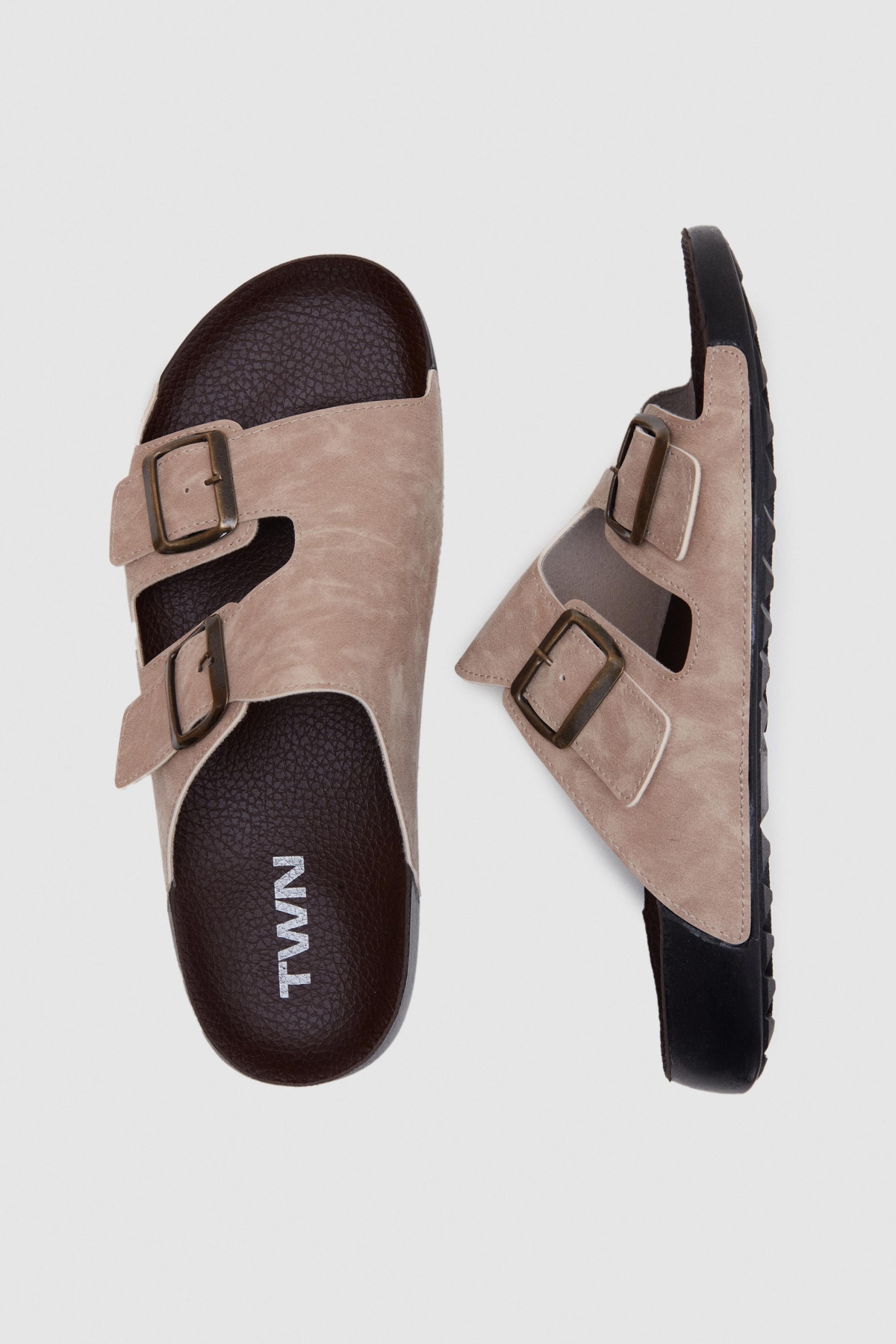 Bej Çift Tokalı Terlik - Görsel 5