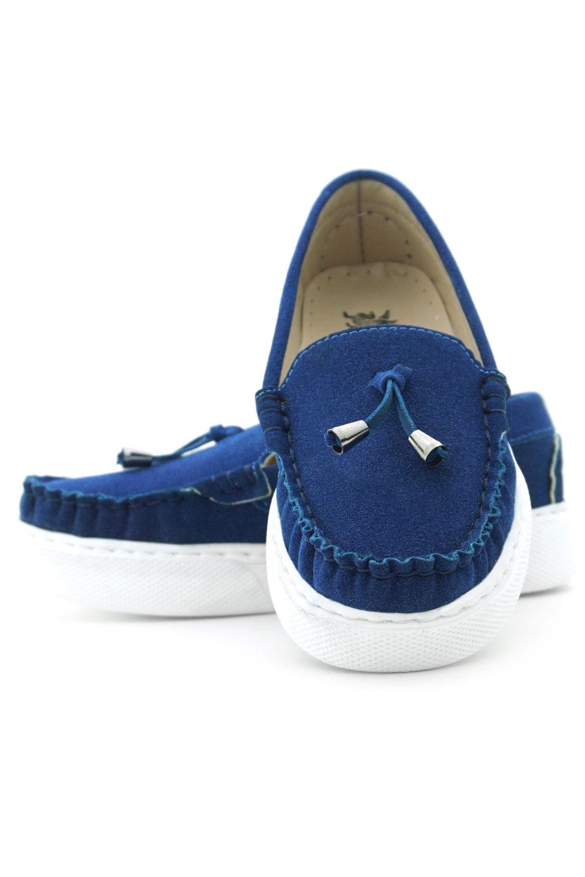 Saks Mavi Süet Ekstra Hafif Çocuk Makosen Ayakkabı - Görsel 9