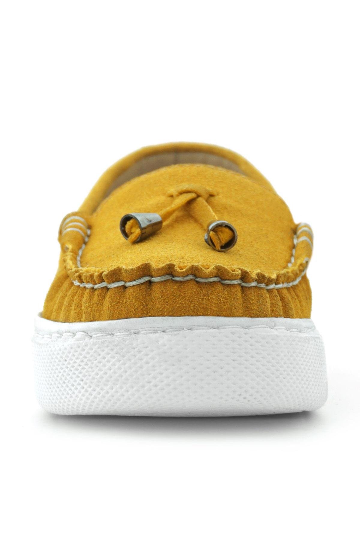 Sarı Süet Ekstra Hafif Çocuk Makosen Ayakkabı - Görsel 4