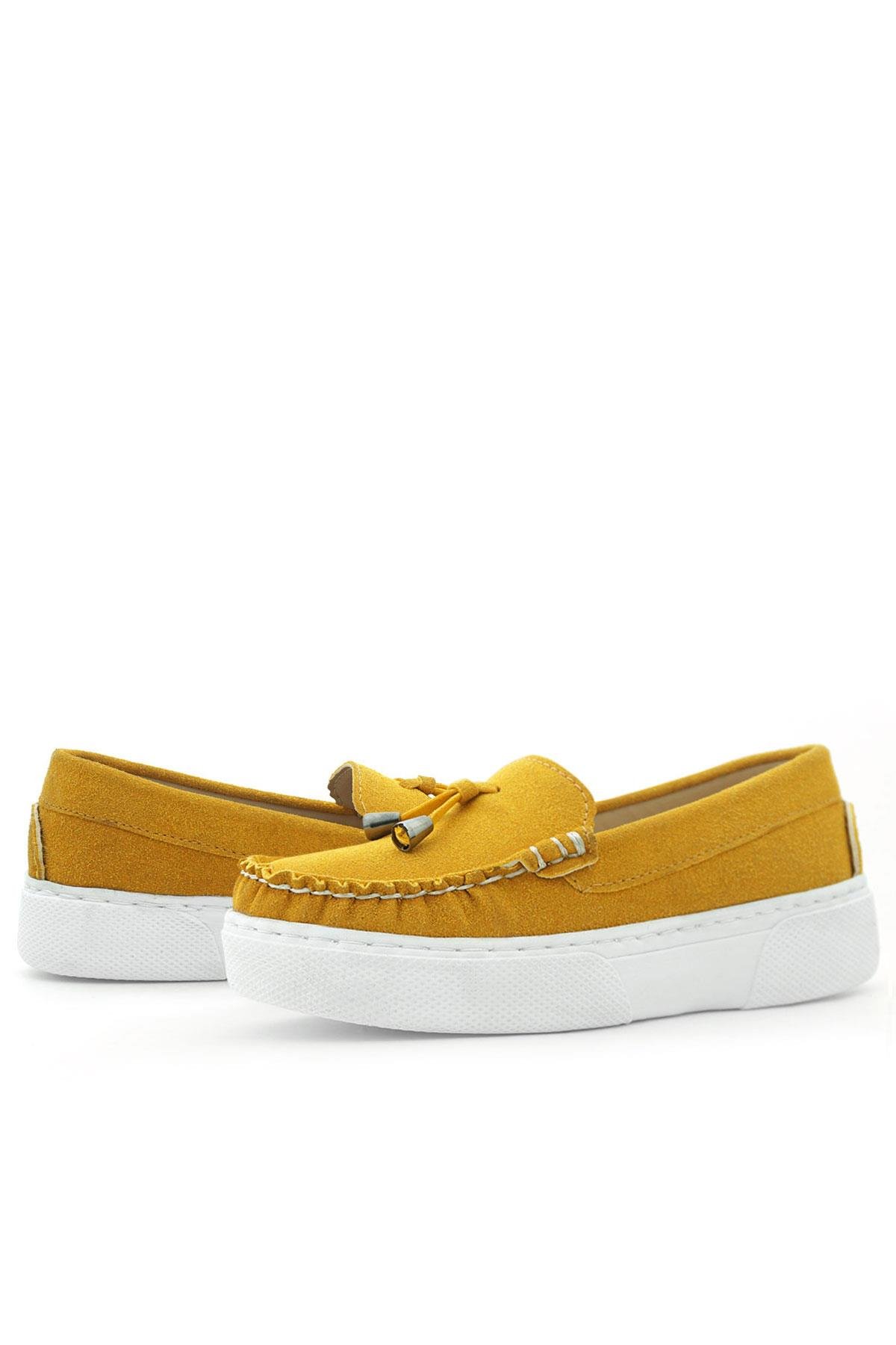 Sarı Süet Ekstra Hafif Çocuk Makosen Ayakkabı - Görsel 8