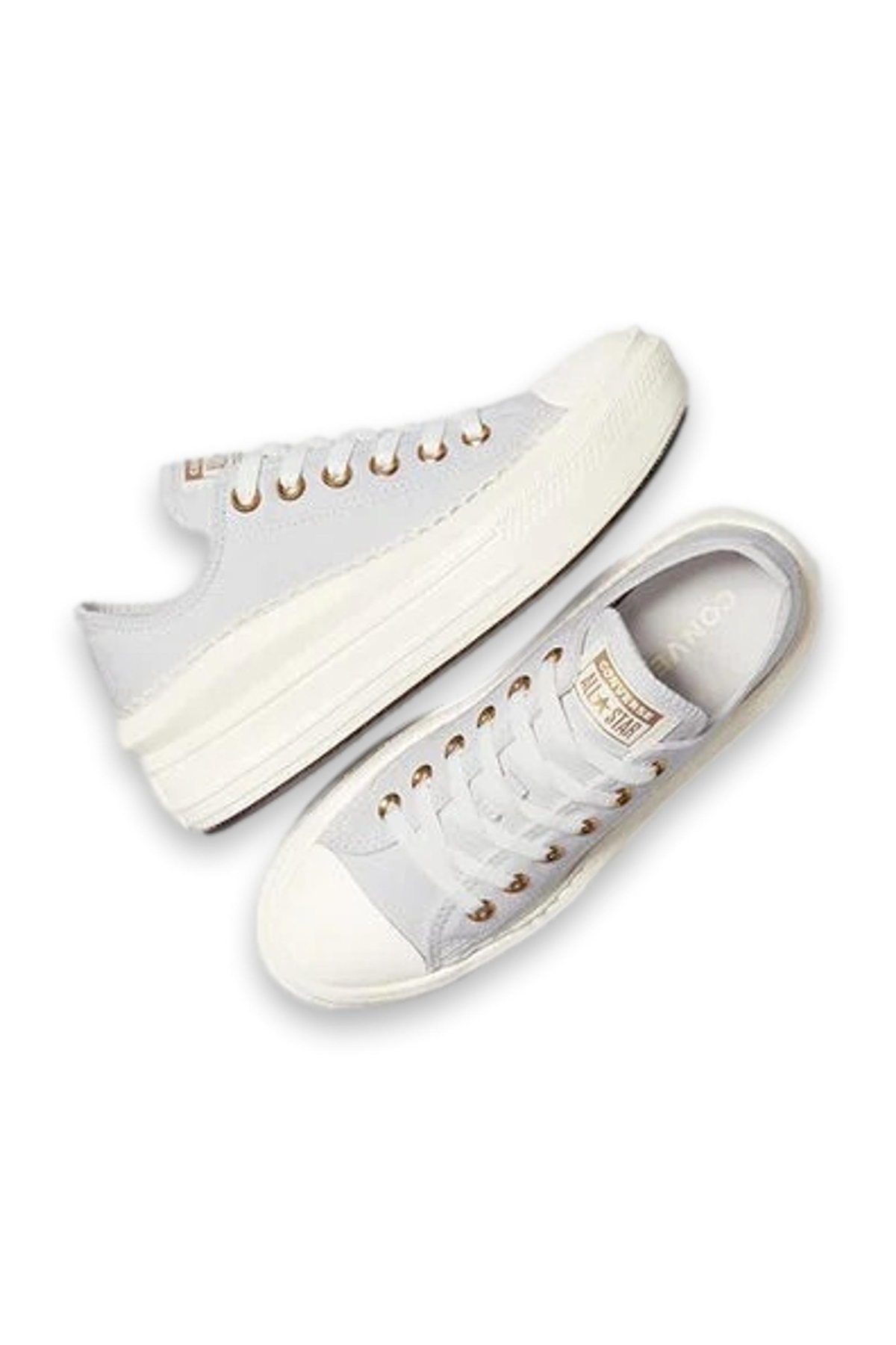 A15494C Chuck Taylor All Star Move Platform Frills Sneakers Açık Gri Kadın Spor A - Görsel 4
