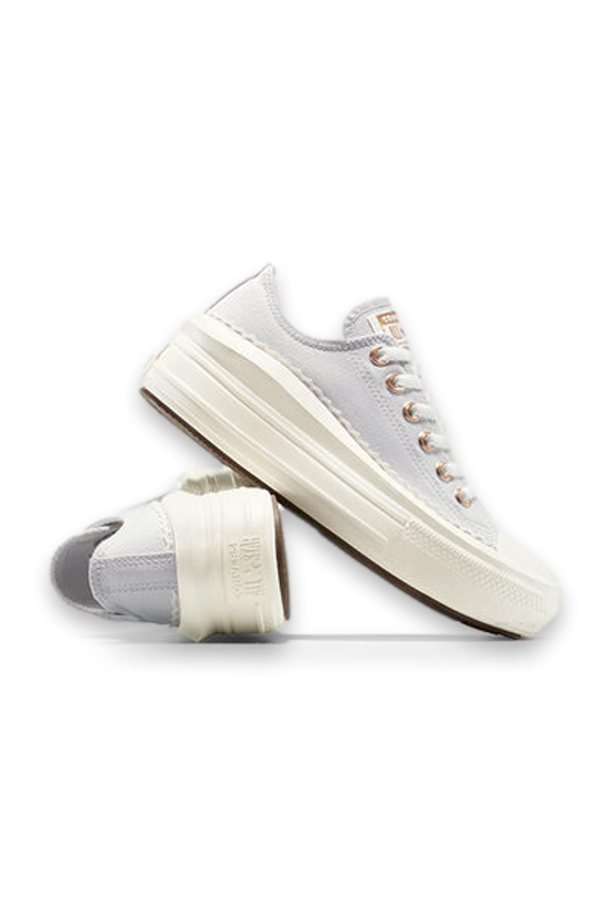 A15494C Chuck Taylor All Star Move Platform Frills Sneakers Açık Gri Kadın Spor A - Görsel 5