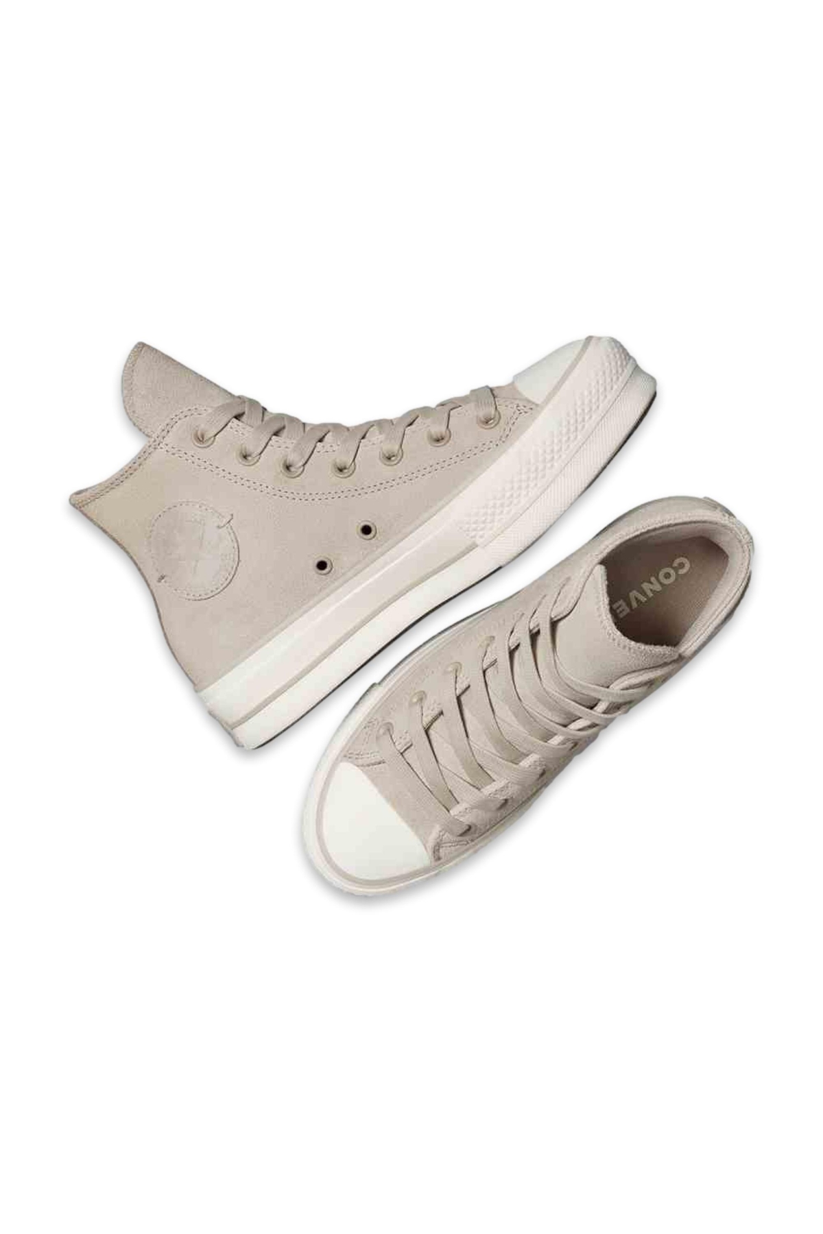 A12966C Chuck Taylor All Star Lift Platform Suede Sneaker Bej Unisex Ayakkabı - Görsel 4