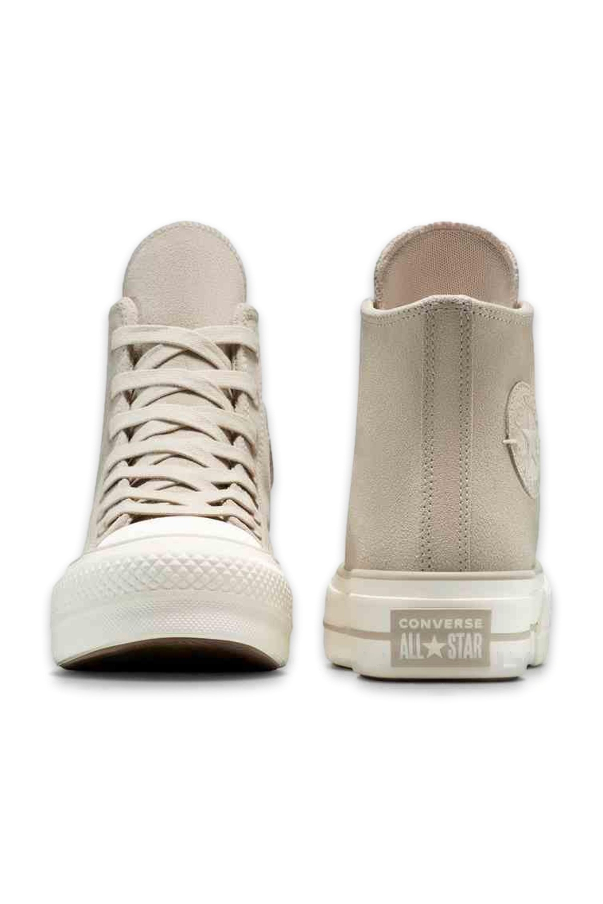 A12966C Chuck Taylor All Star Lift Platform Suede Sneaker Bej Unisex Ayakkabı - Görsel 5