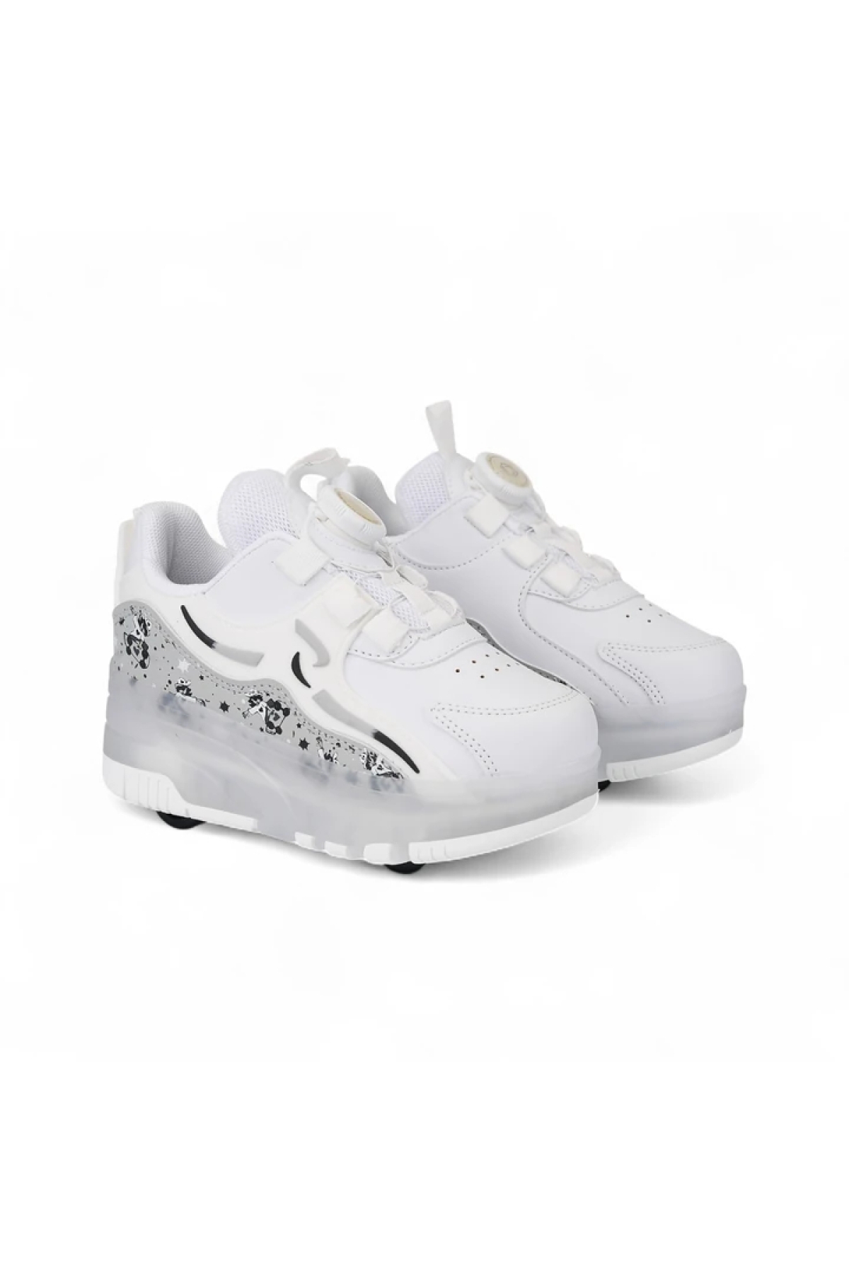 Beyaz Işıklı Patenli Ortopedik Unisex Çocuk Spor Ayakkabı Nils - Görsel 3