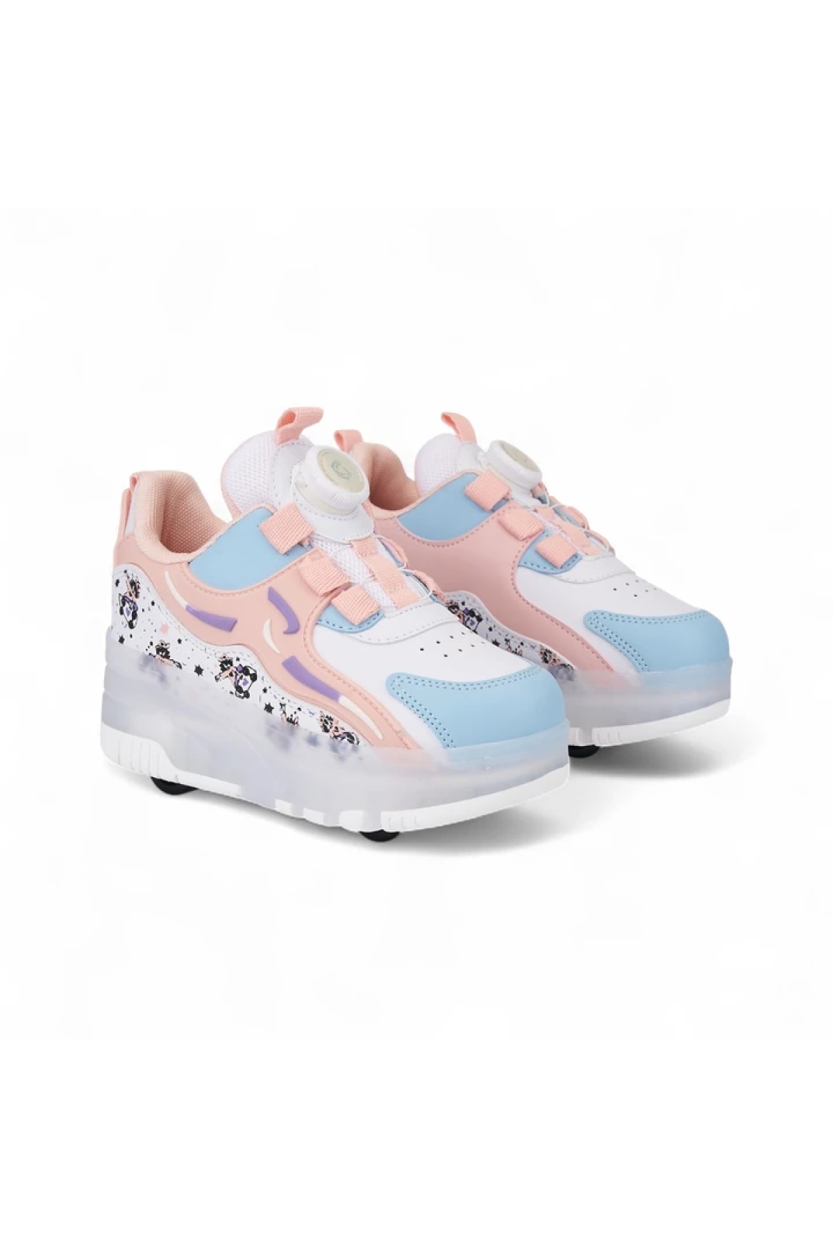 Pudra Işıklı Patenli Ortopedik Kız Çocuk Spor Ayakkabı Nils - Görsel 3