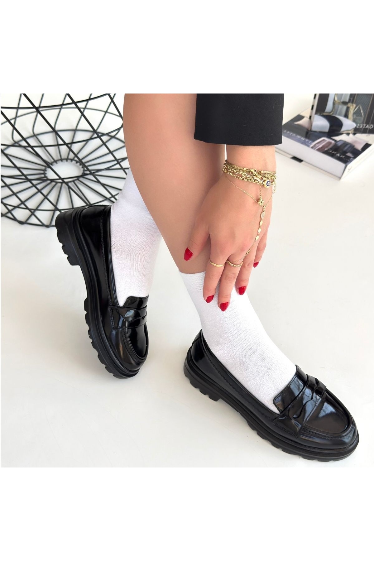 Siyah Rugan Kadın Günlük Ayakkabı - Görsel 5