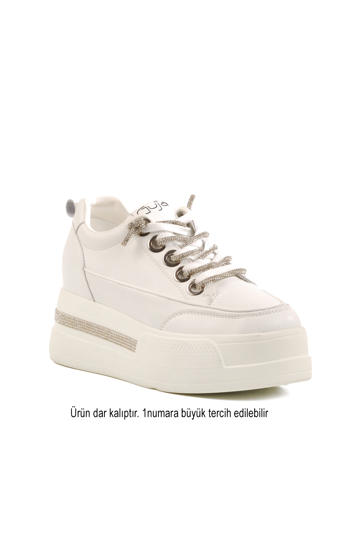 DAR KALIP Beyaz Yüksek Taban Kadın Sneaker 25Y492 Z DAR KALIP - Görsel 4