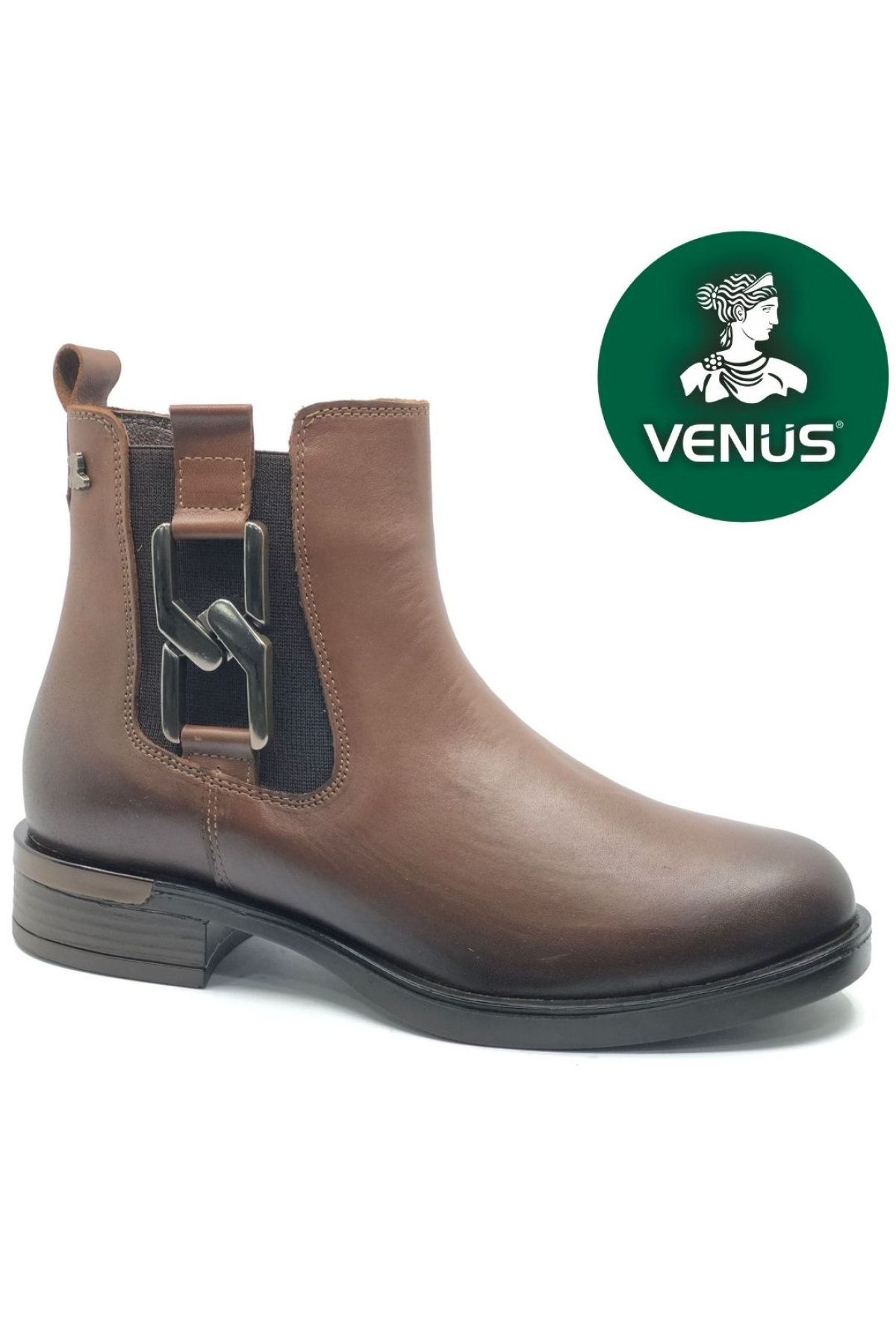 Apricus Hakiki Deri Düz Kaymaz Taban Ortopedik Kadın Bot - Görsel 3