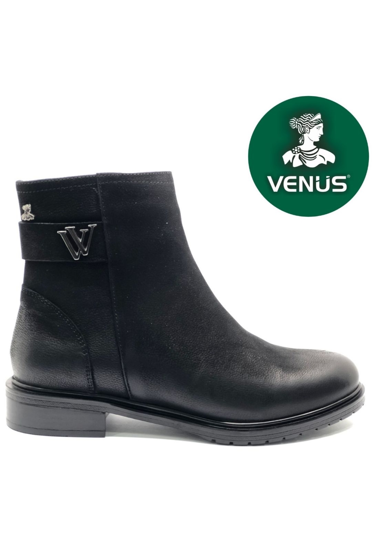 Vacca Hakiki Deri Düz Kaymaz Taban Ortopedik Kadın Bot - Görsel 3