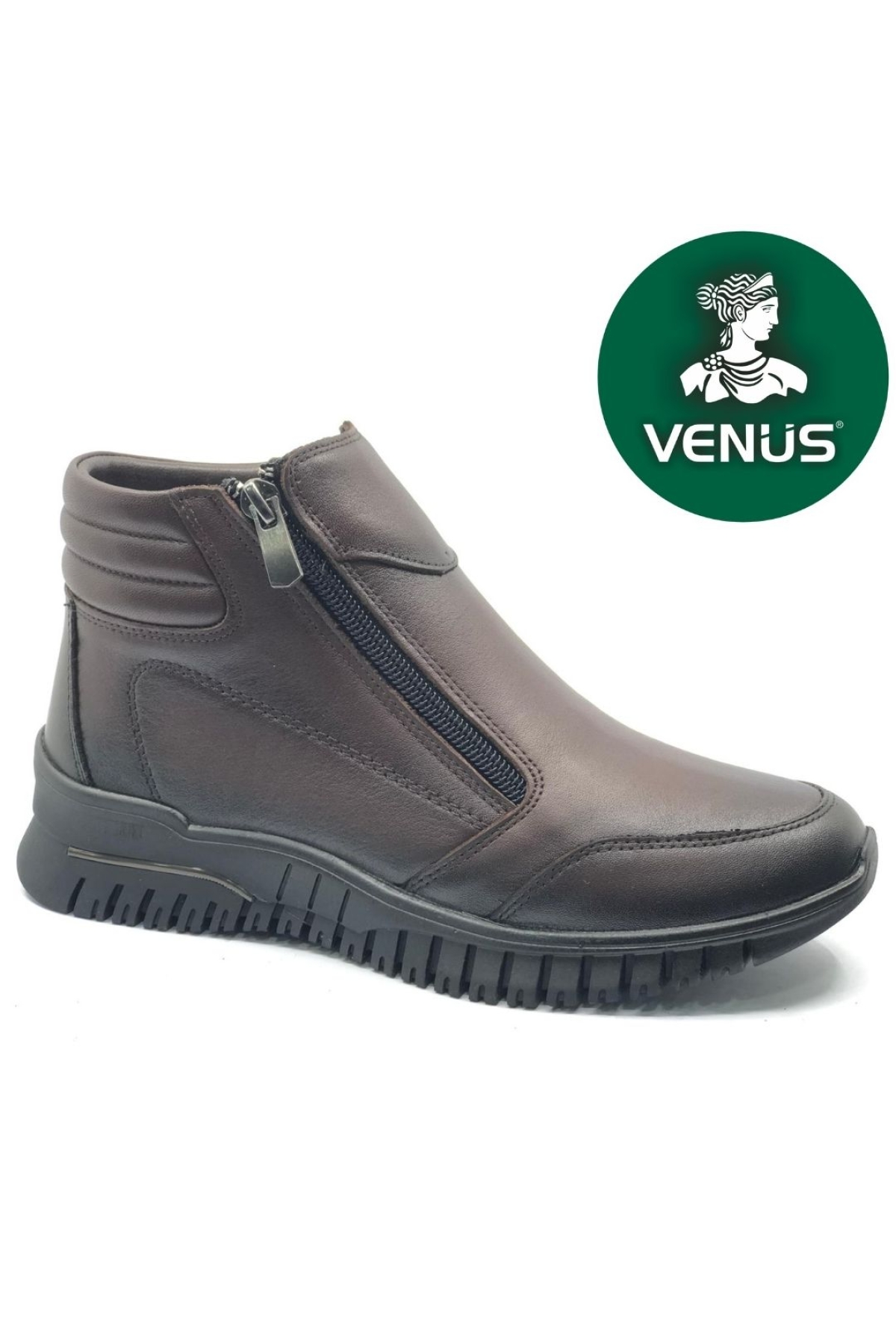 Ekko Hakiki Deri Düz Kaymaz Taban Ortopedik Kadın Bot - Görsel 3