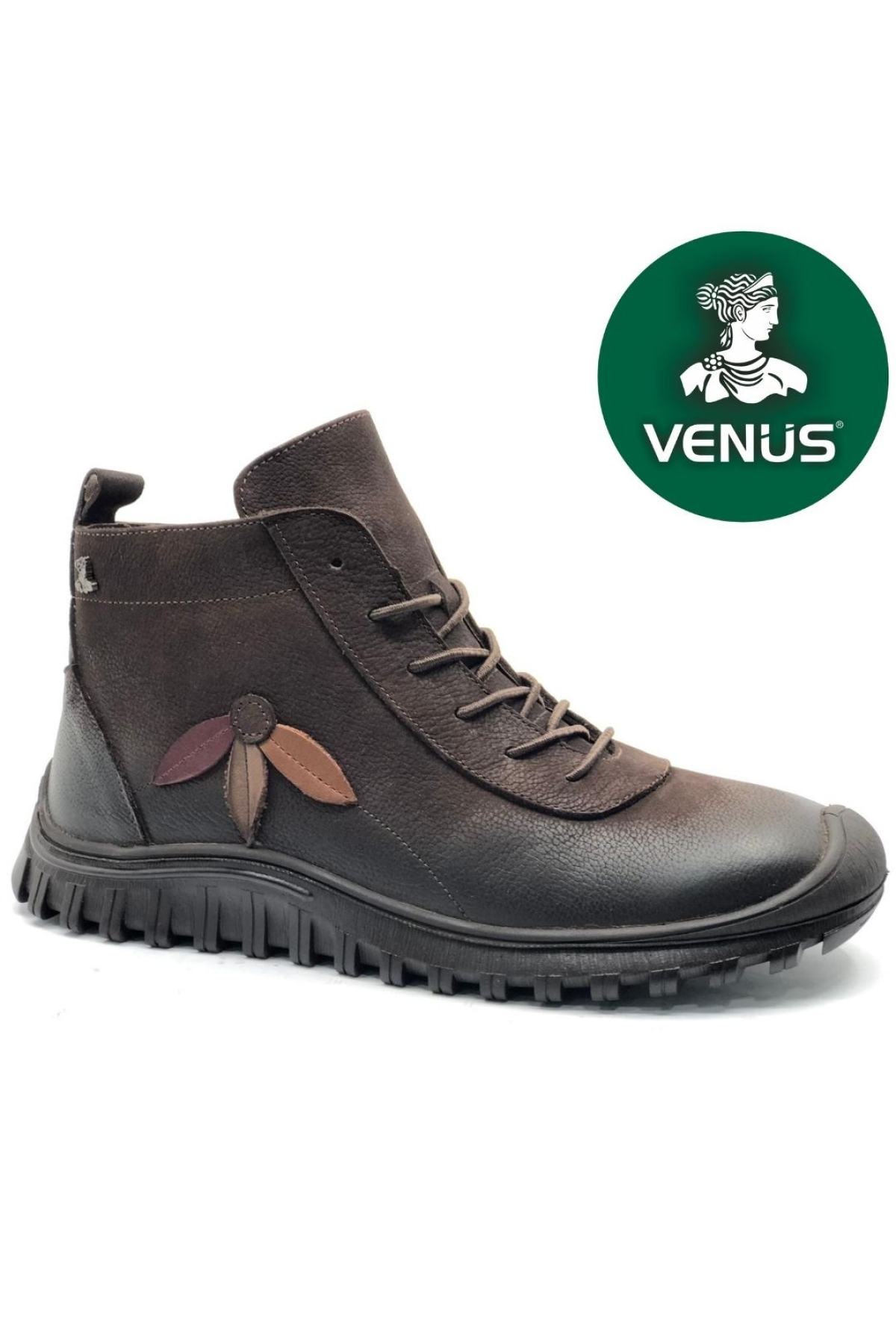 Punka Hakiki Deri Kaymaz Taban Ortopedik Kadın Bot - Görsel 3