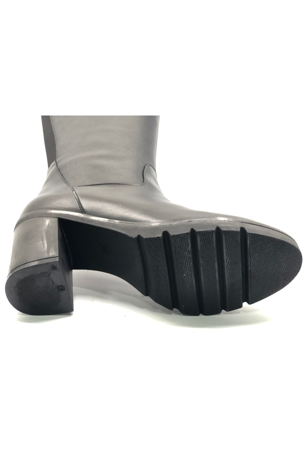 Jabuka Hakiki Deri Ortopedik Topuklu Kadın Çizme - Görsel 6