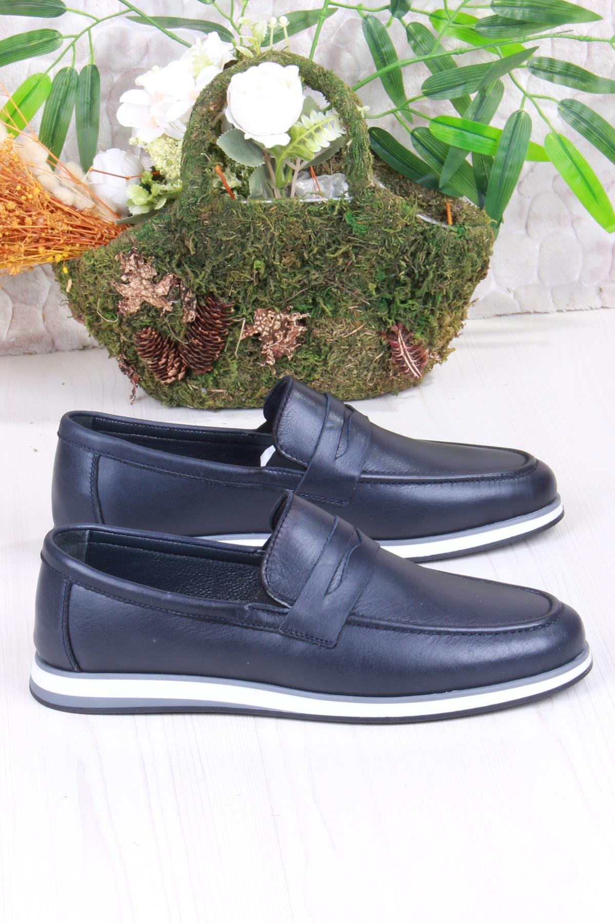 424677 Rahat İç Ve Dış Hakiki Deri Loafer Erkek Ayakkabı - Görsel 3