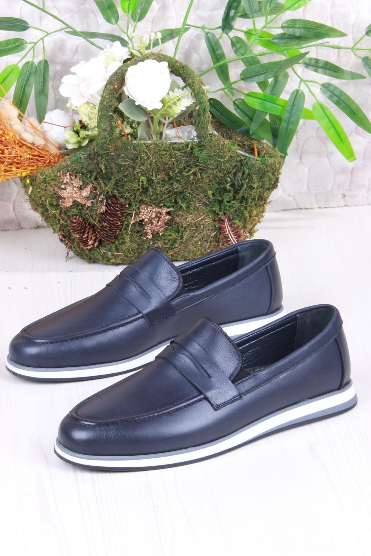 424677 Rahat İç Ve Dış Hakiki Deri Loafer Erkek Ayakkabı - Görsel 4