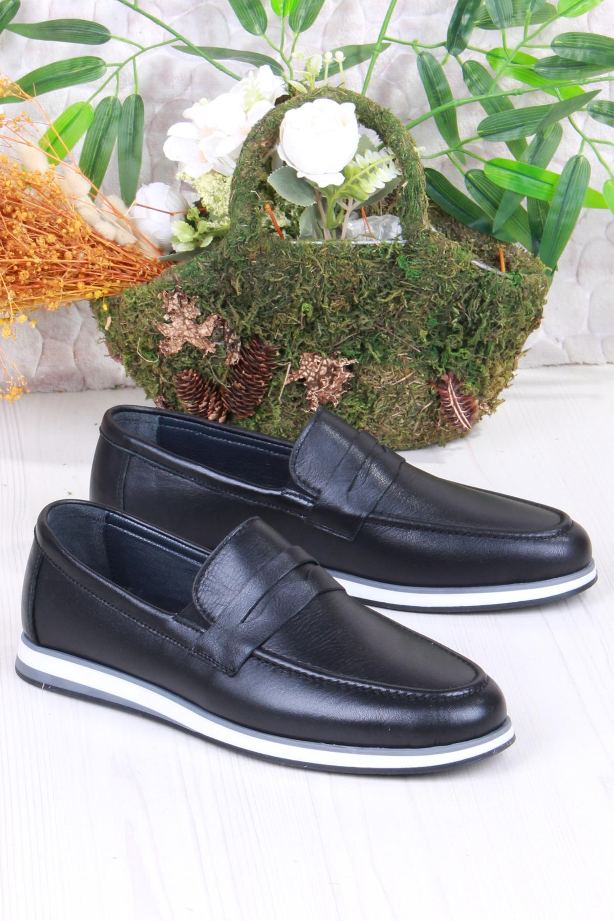 424677 Rahat İç Ve Dış Hakiki Deri Loafer Erkek Ayakkabı - Görsel 2