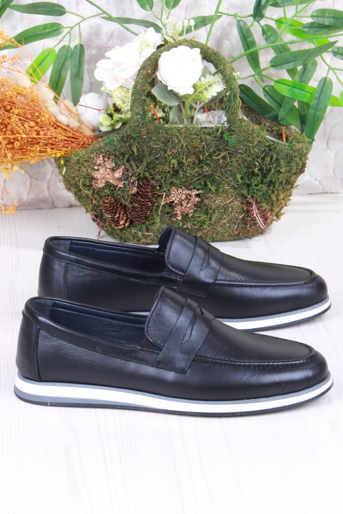 424677 Rahat İç Ve Dış Hakiki Deri Loafer Erkek Ayakkabı - Görsel 3