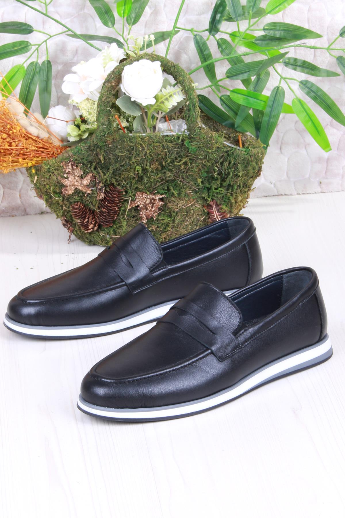 424677 Rahat İç Ve Dış Hakiki Deri Loafer Erkek Ayakkabı - Görsel 4