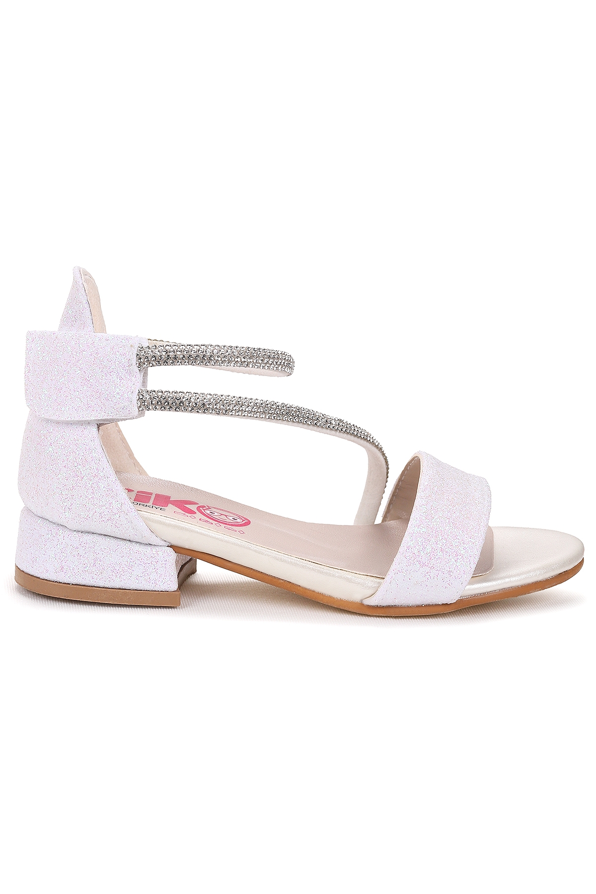 Yada Kum Simli Kız Bebek 2 Cm Topuklu Sandalet Abiye Ayakkabı Sedef - Görsel 2