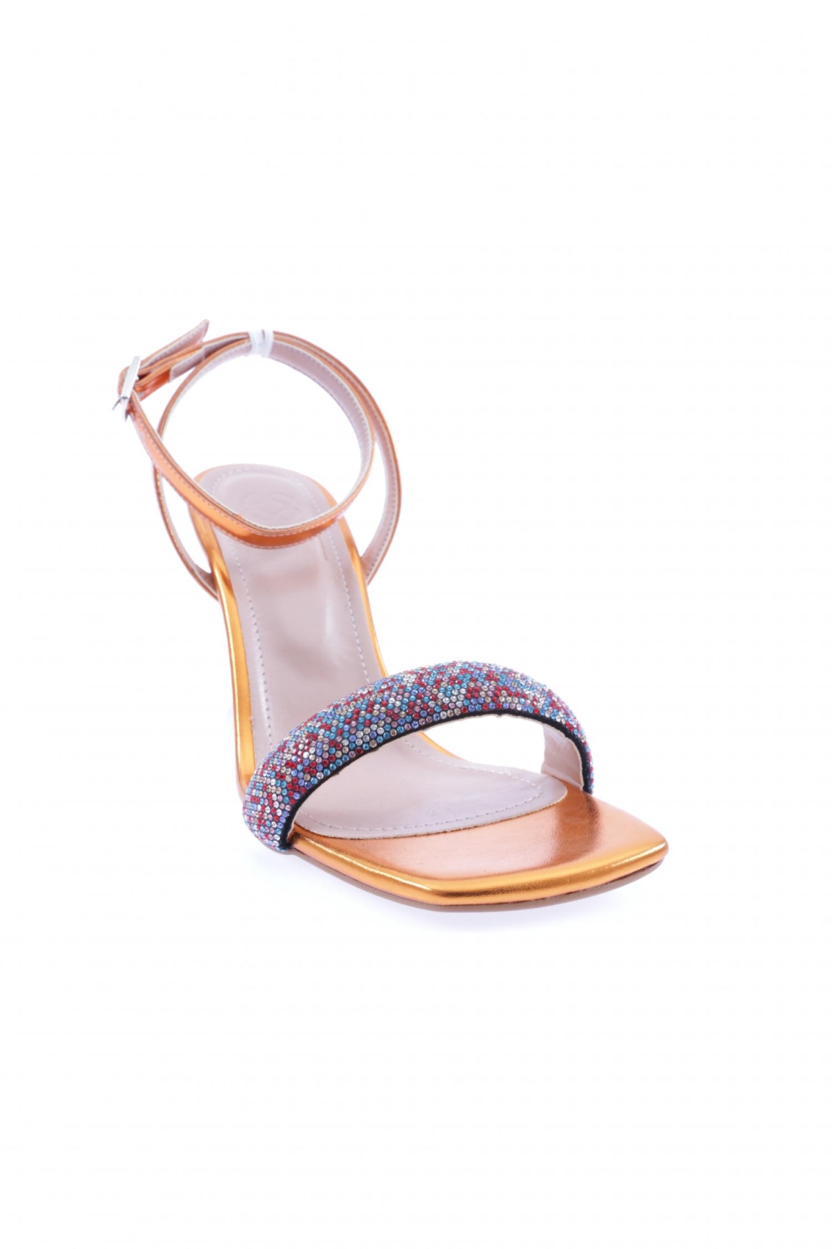 5161-23Y Kadin Silver Taşli Bilekten Bağli Topuklu Ayakkabi - Görsel 3