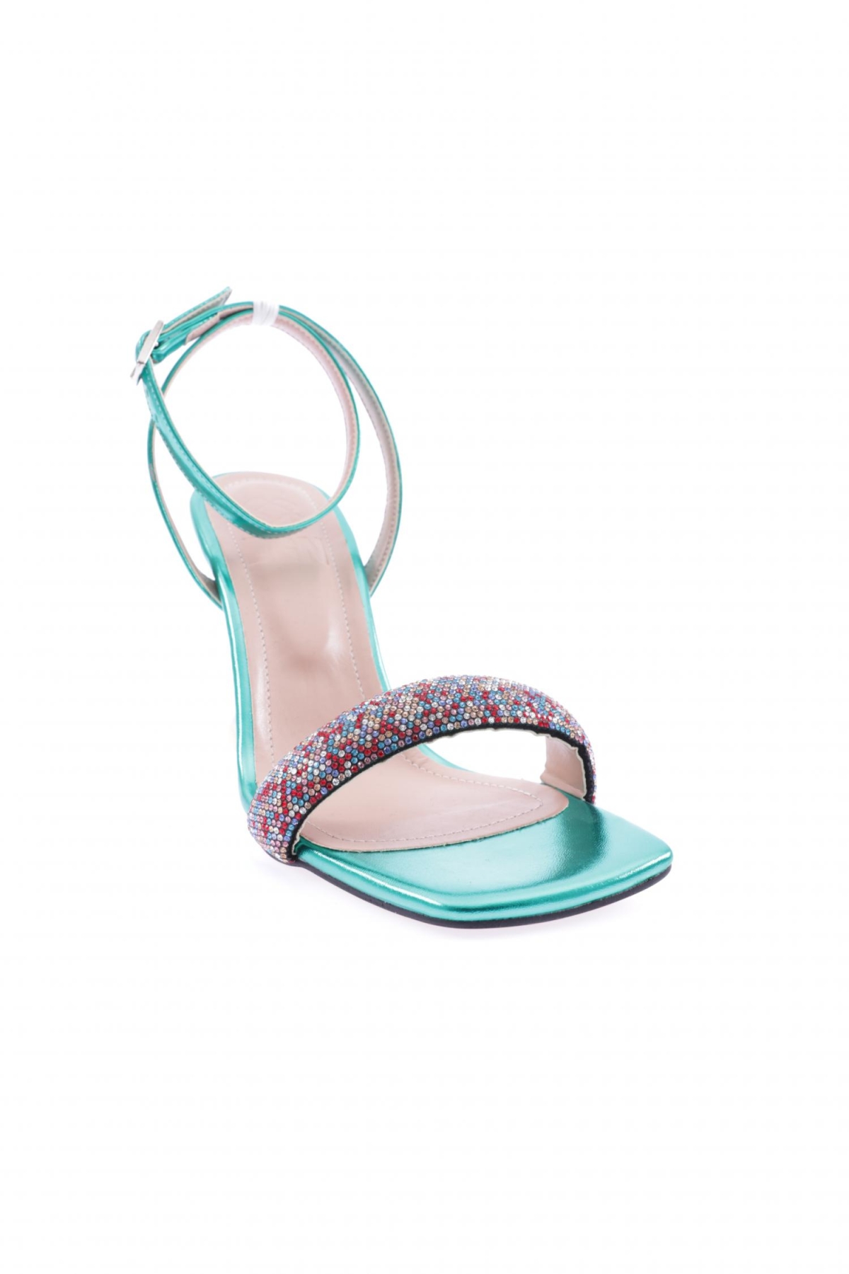 5161-23Y Kadin Silver Taşli Bilekten Bağli Topuklu Ayakkabi - Görsel 3