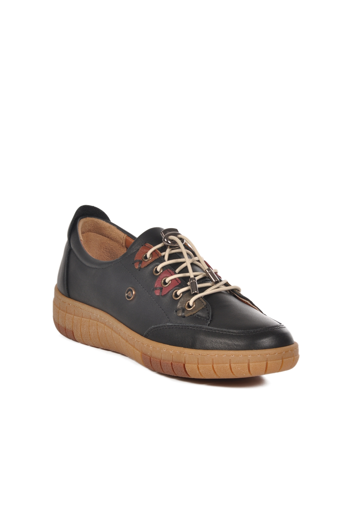 Siyah Hakiki Deri Ortopedik Kadın Casual Ayakkabı 401 Z - Görsel 4