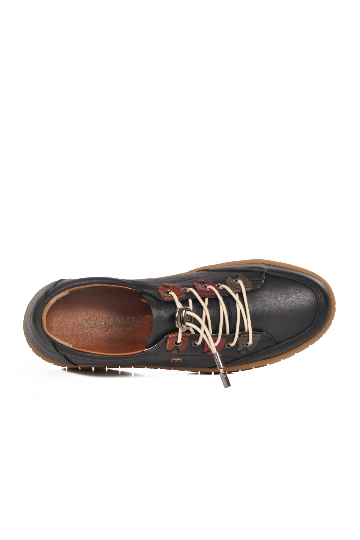 Siyah Hakiki Deri Ortopedik Kadın Casual Ayakkabı 401 Z - Görsel 5