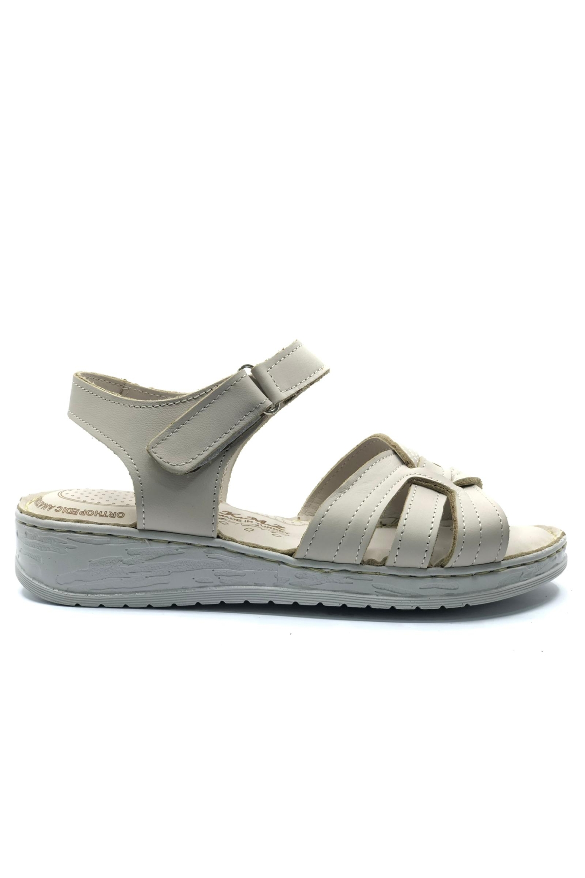 8712 Hakiki Deri Comfort Ortopedik Kadın Sandalet - Görsel 3