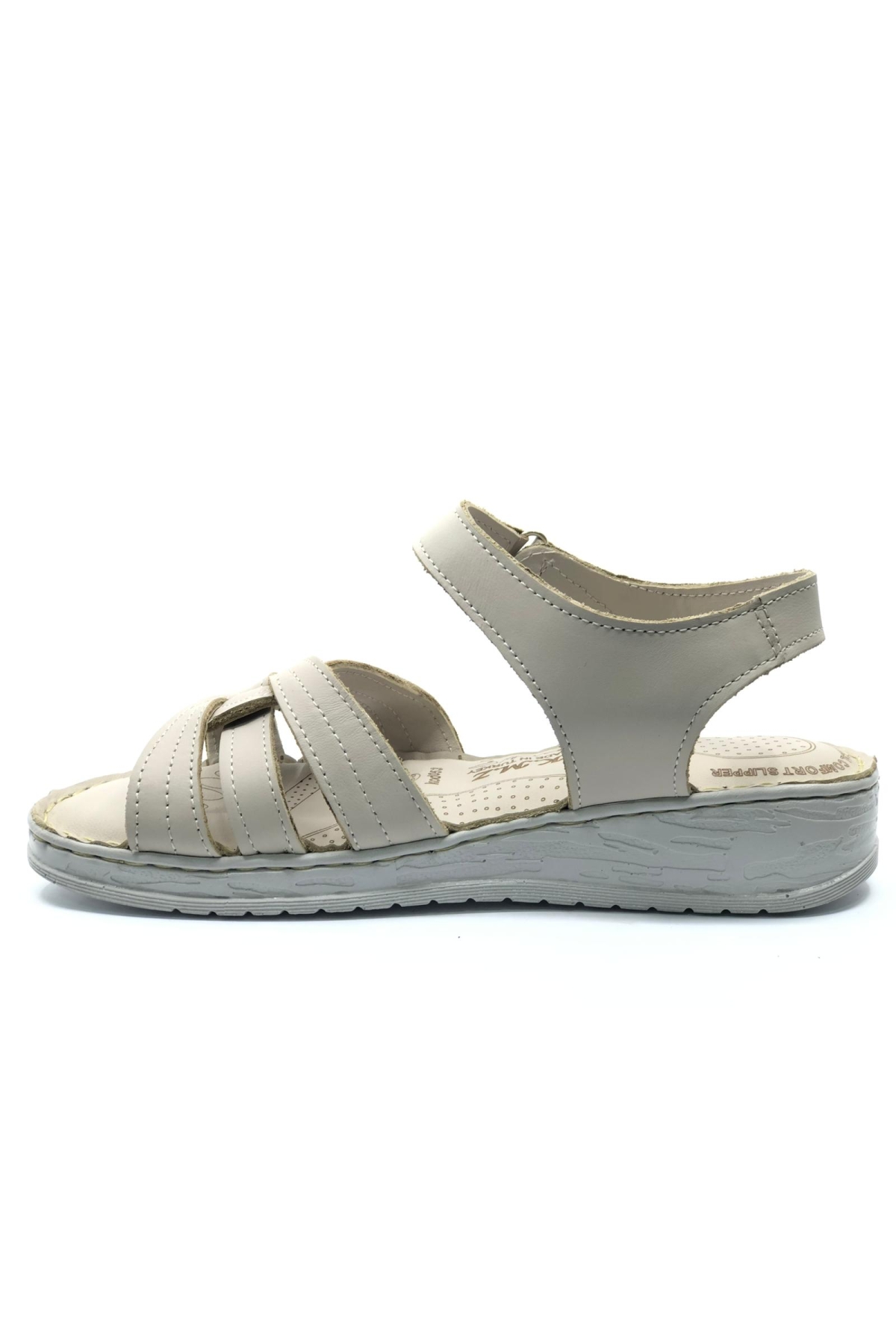 8712 Hakiki Deri Comfort Ortopedik Kadın Sandalet - Görsel 5
