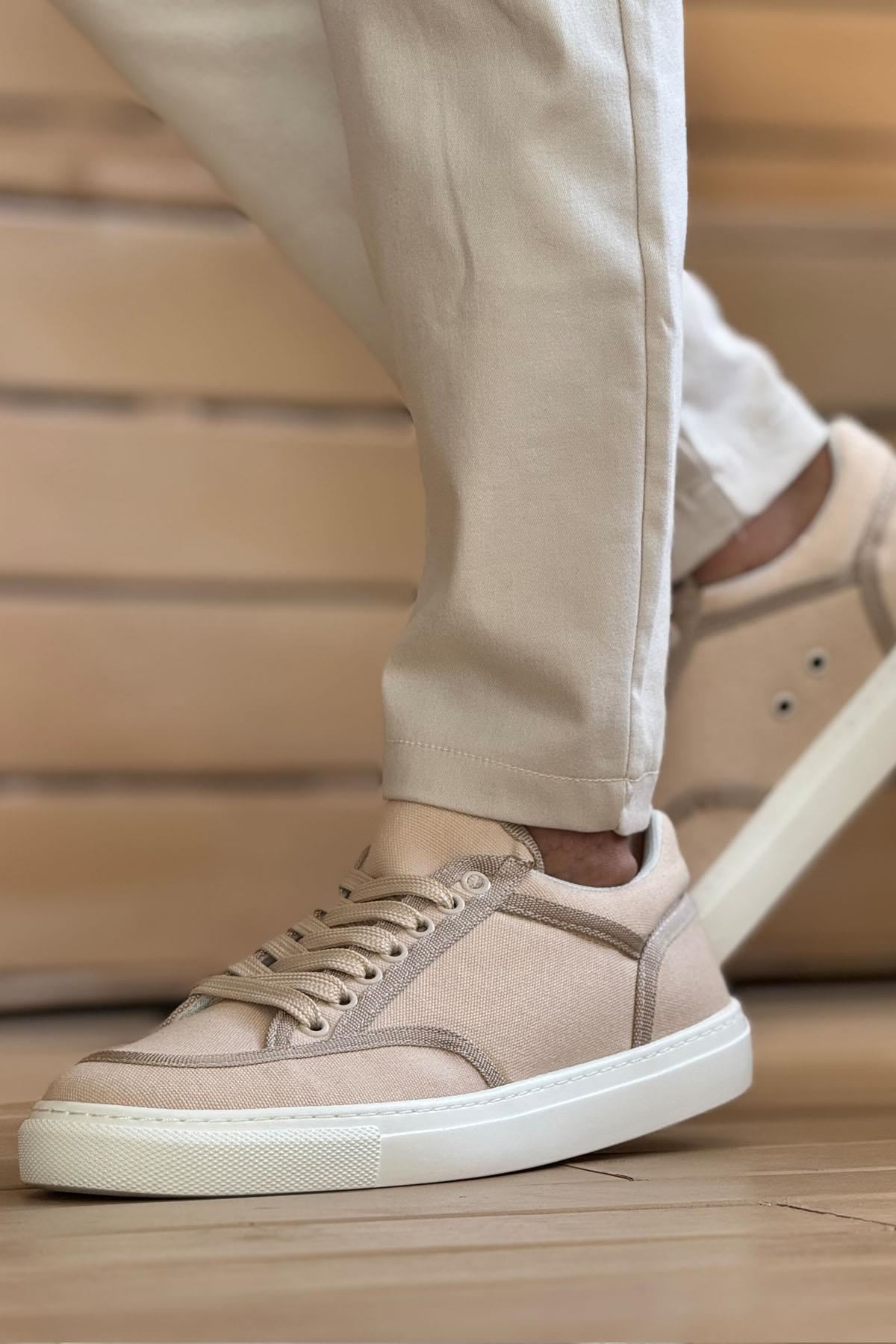 Keten Bağcıklı Erkek Günlük Ayakkabı Bej - Görsel 4