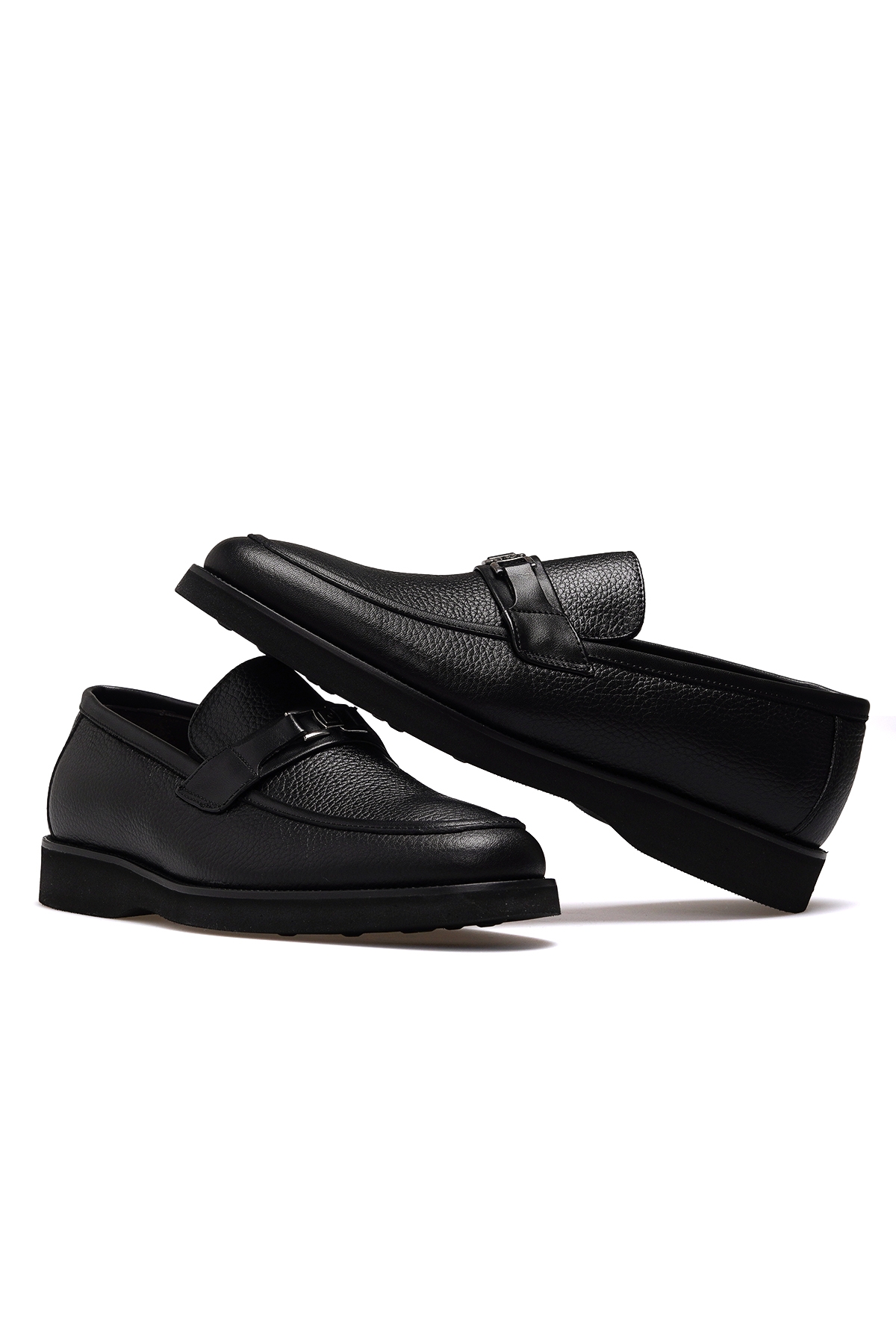 Erkek Hakiki Deri Loafer Hafif Ayakkabı 25k 119569 M Siyah - Görsel 7