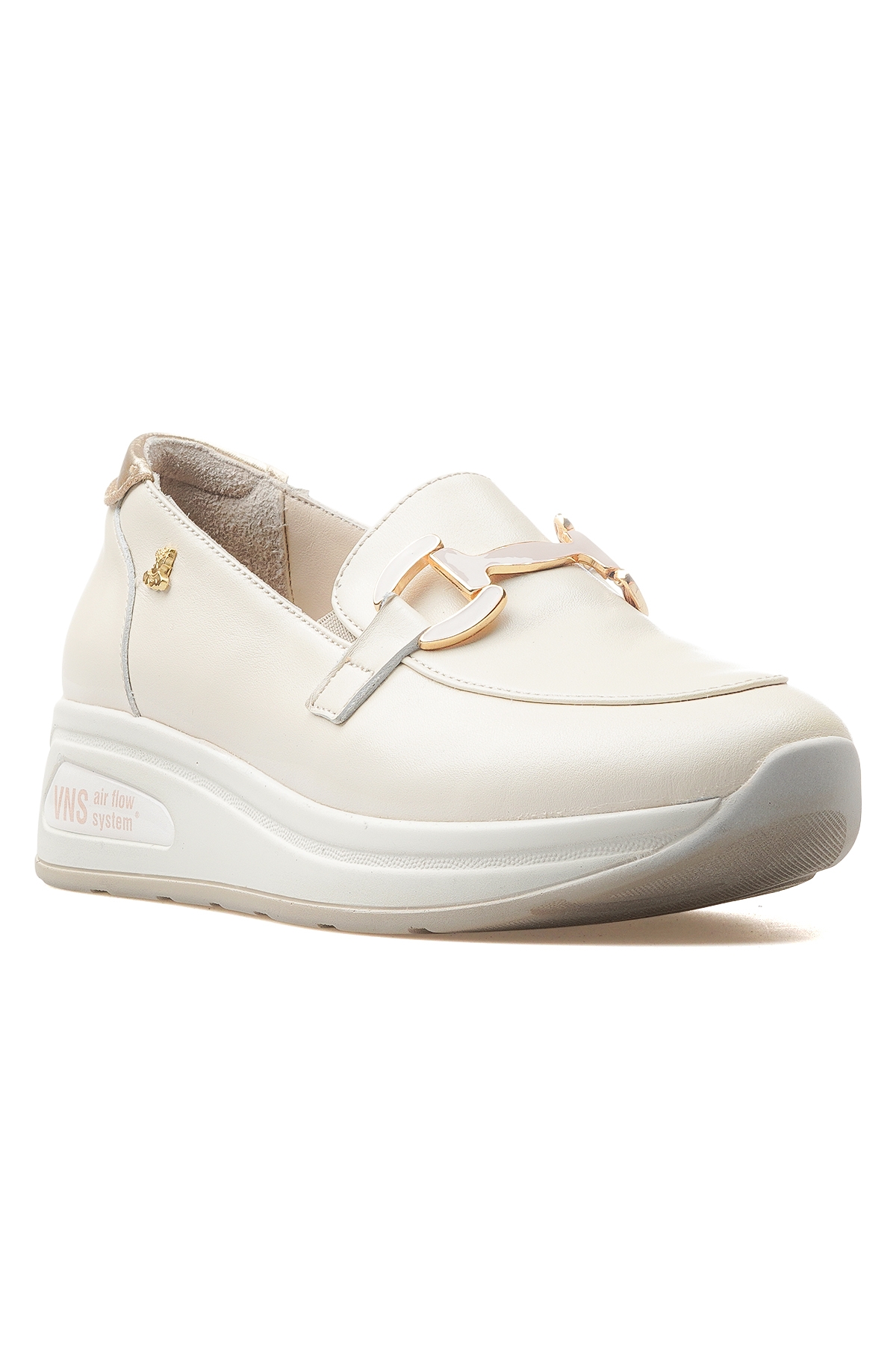 Kadın Hakiki Deri Toka Detaylı Airflow Ortopedik Taban Günlük Ayakkabı 25y 2216647y Z Bej/altın - Görsel 5