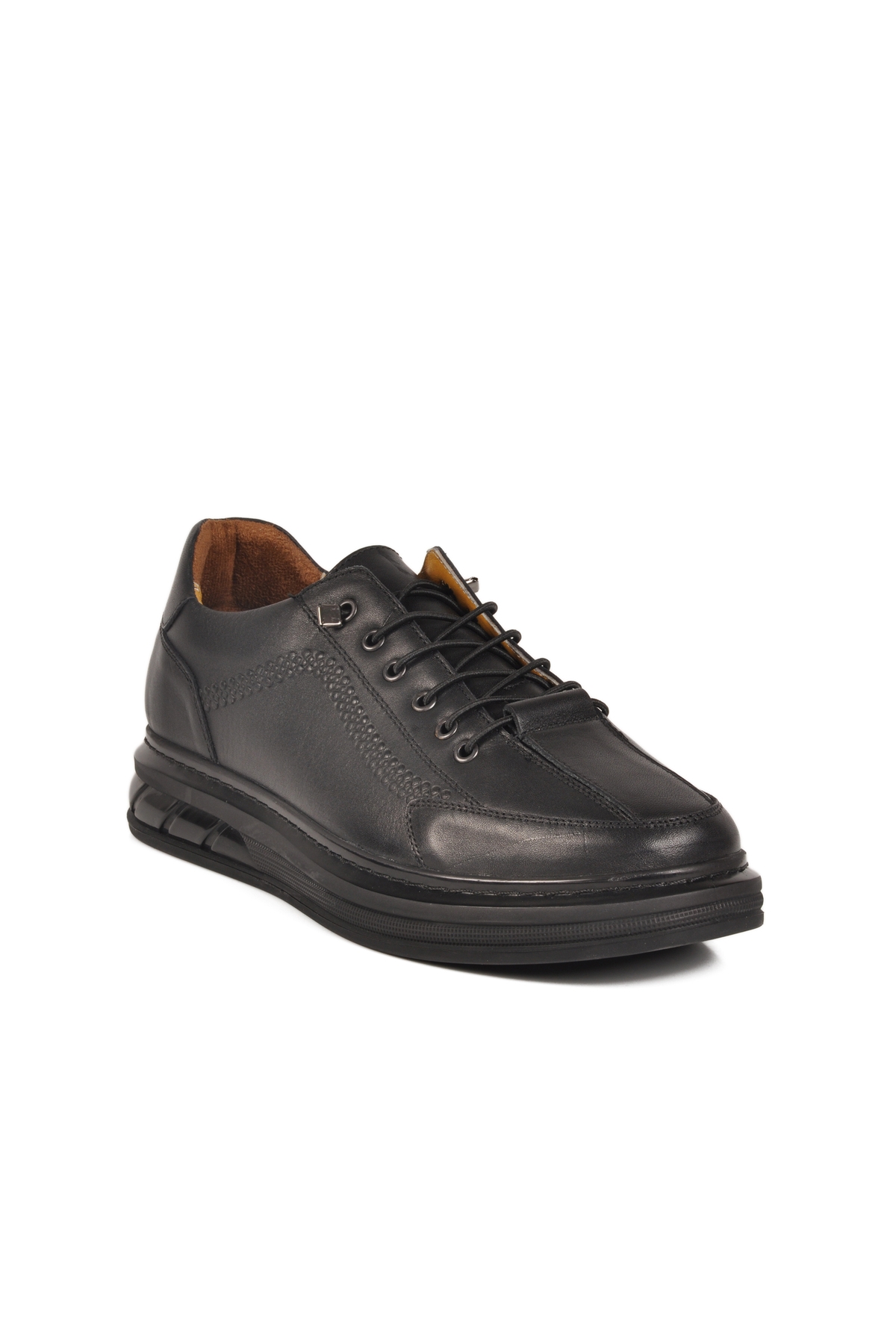 Aspor Siyah Ortopedik Hakiki Deri Erkek Casual Ayakkabı - Görsel 4