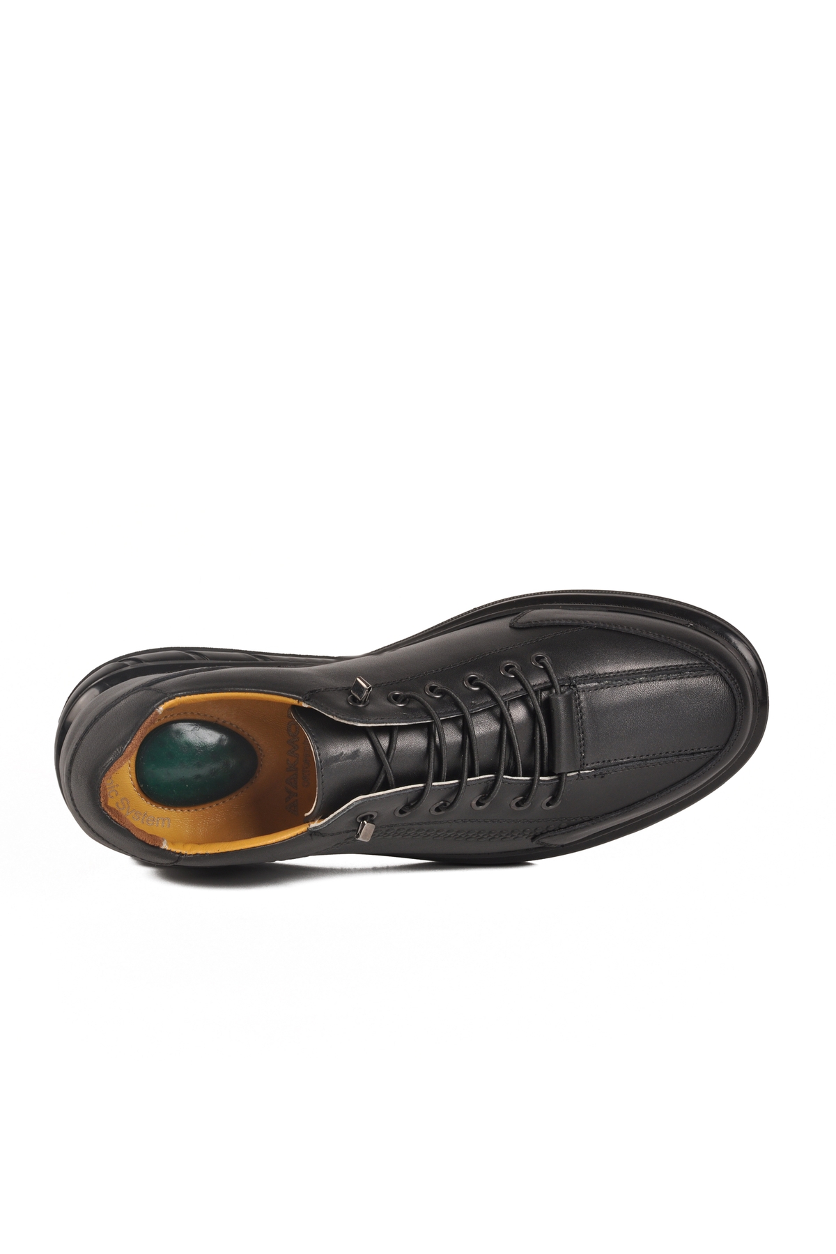 Aspor Siyah Ortopedik Hakiki Deri Erkek Casual Ayakkabı - Görsel 5