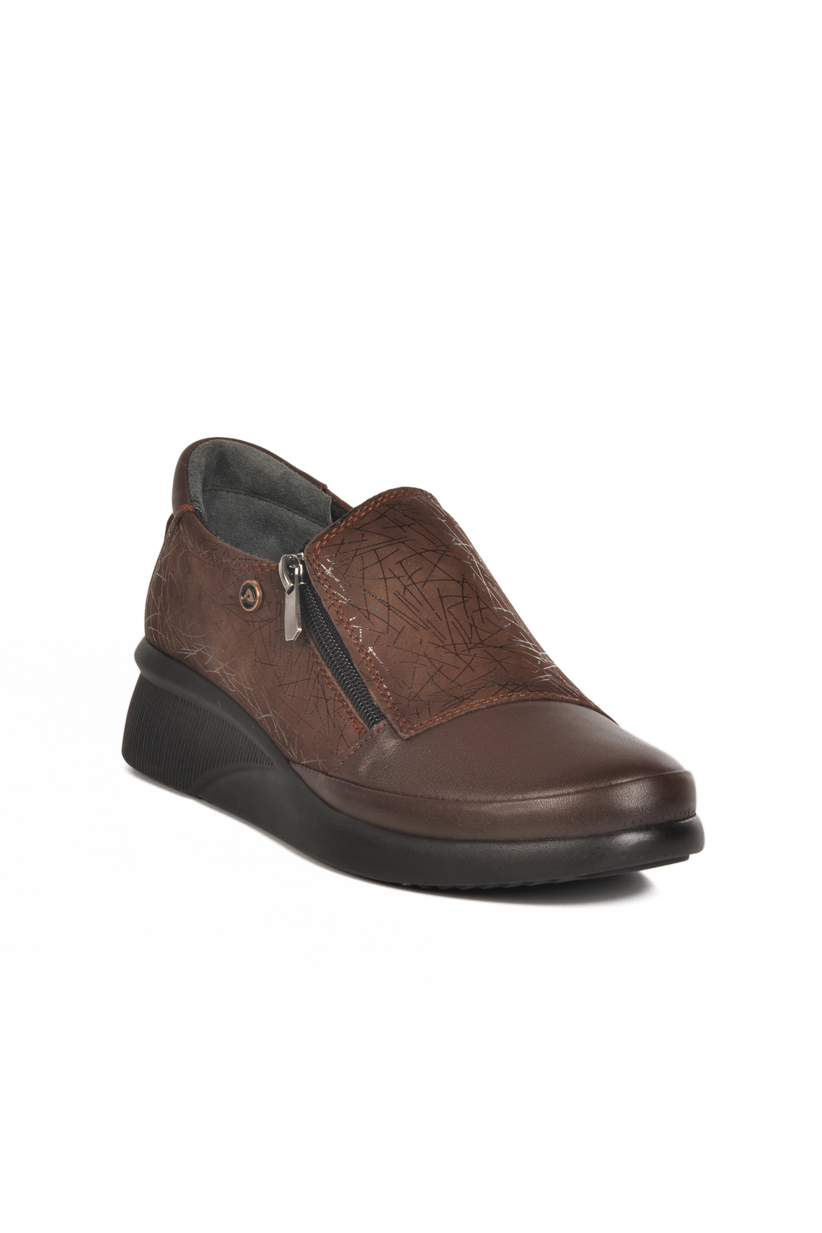 Aspor Kahve Hakiki Deri Kadın Casual Ayakkabı - Görsel 4