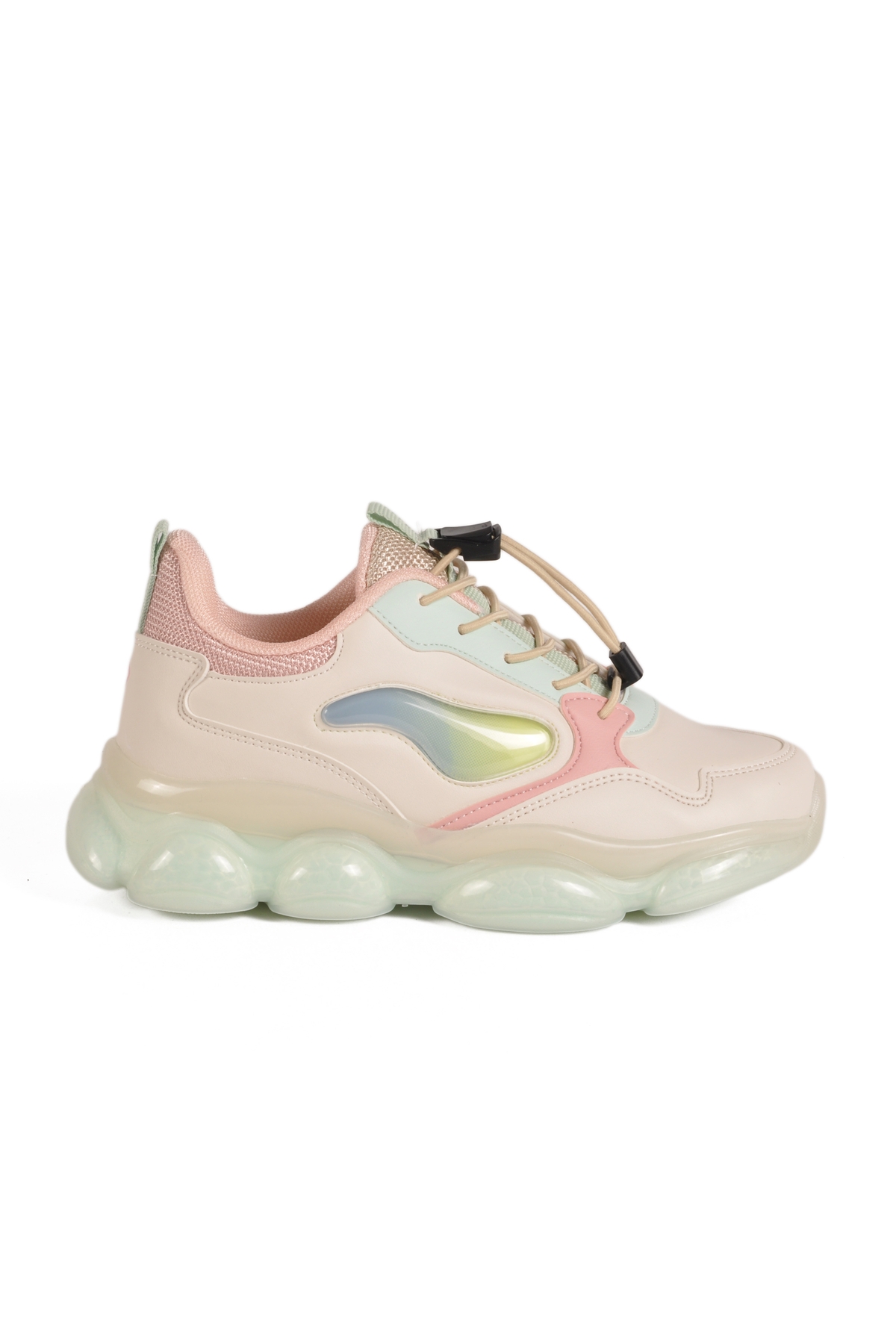 Krem Kilit Bağcıklı Kız Çocuk Spor Ayakkabı - Görsel 2